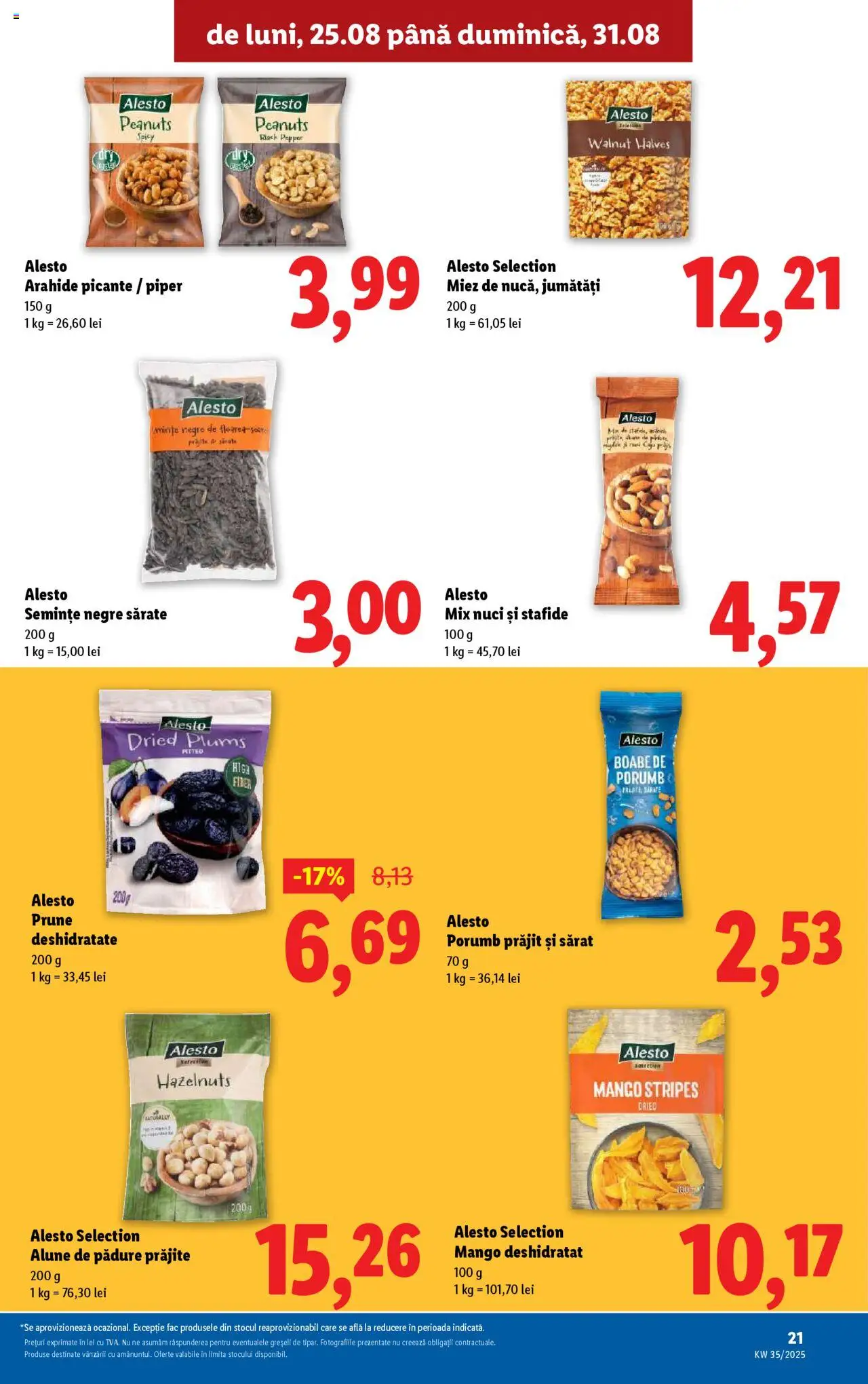 Catalog LIDL 25 - 30 August 2025 | Pagina 21 | Produse: Arahide, Alune, Porumb, Mango