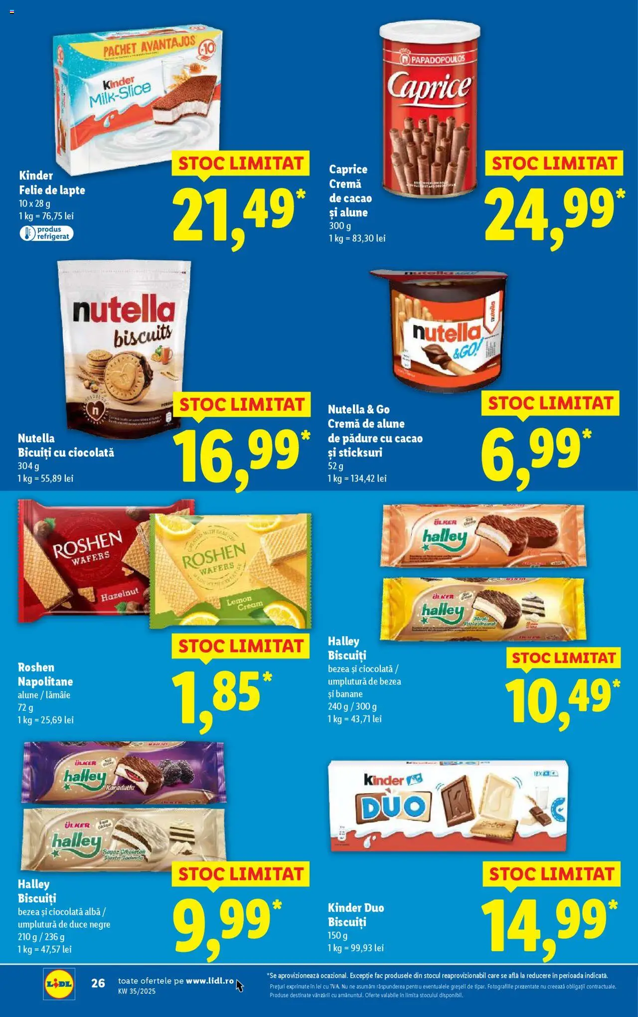 Catalog LIDL 25 - 30 August 2025 | Pagina 26 | Produse: Sticksuri, Lapte, Ciocolată, Lămâie