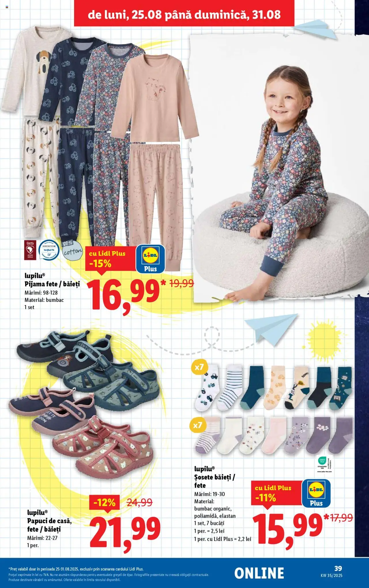 Catalog LIDL 25 - 30 August 2025 | Pagina 39 | Produse: Șosete, Papuci