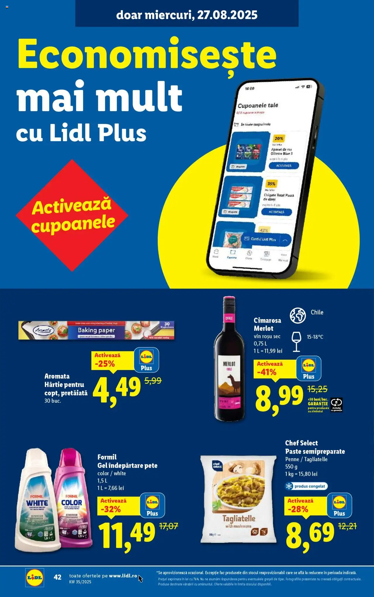 Catalog LIDL 25 - 30 August 2025 | Pagina 42 | Produse: Vin, Paste