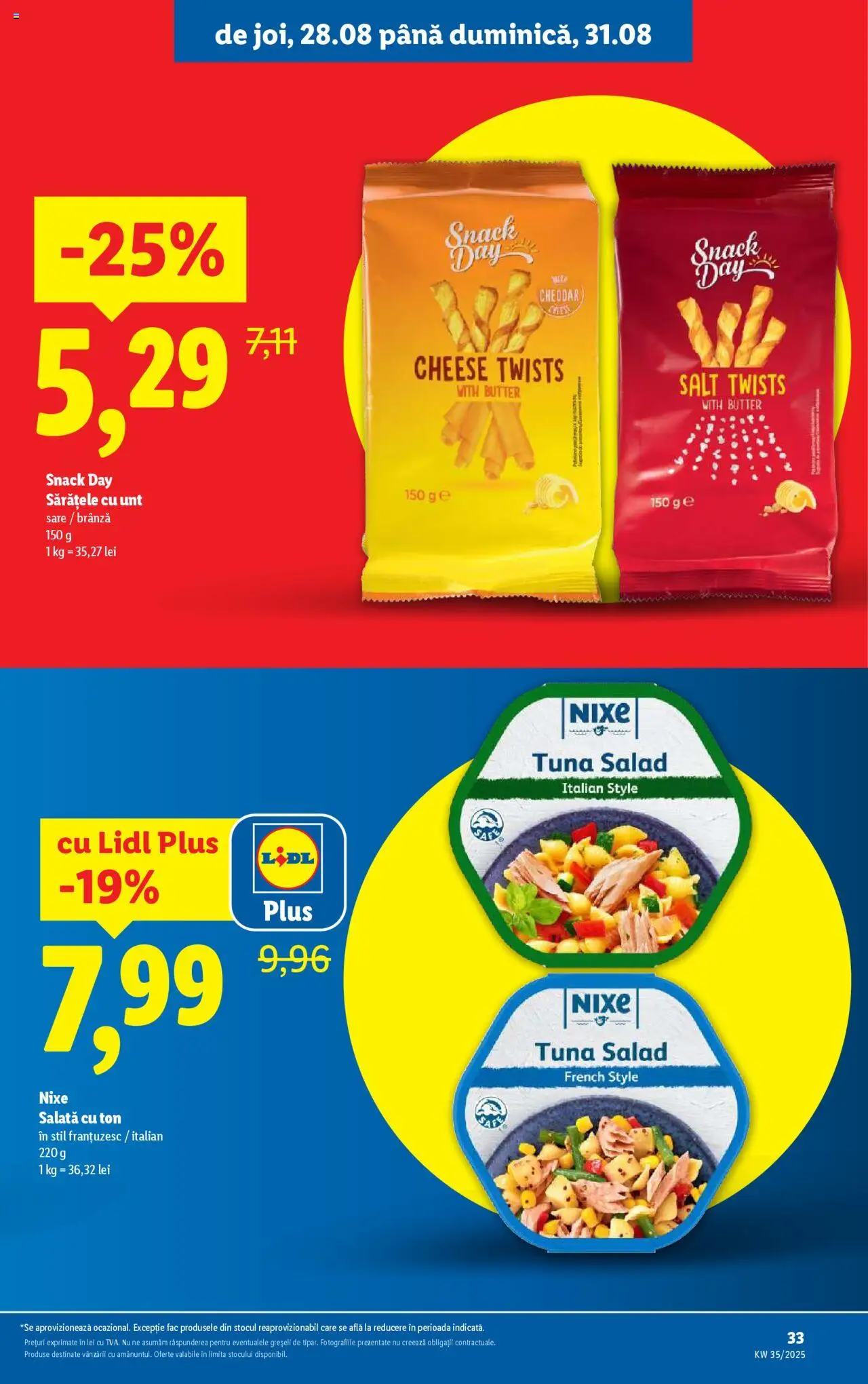 Catalog LIDL 25 - 30 August 2025 | Pagina 47 | Produse: Unt, Brânză, Salată, Sare