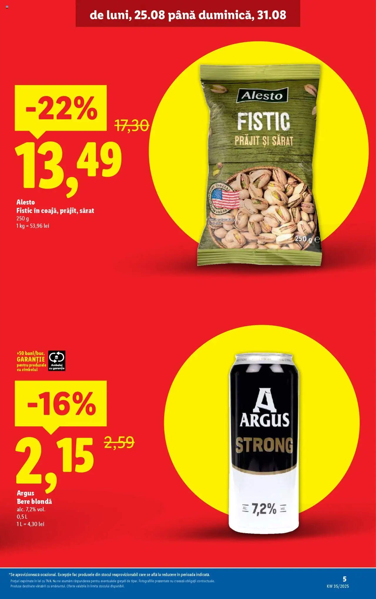 Catalog LIDL 25 - 30 August 2025 | Pagina 5 | Produse: Bere, Fistic