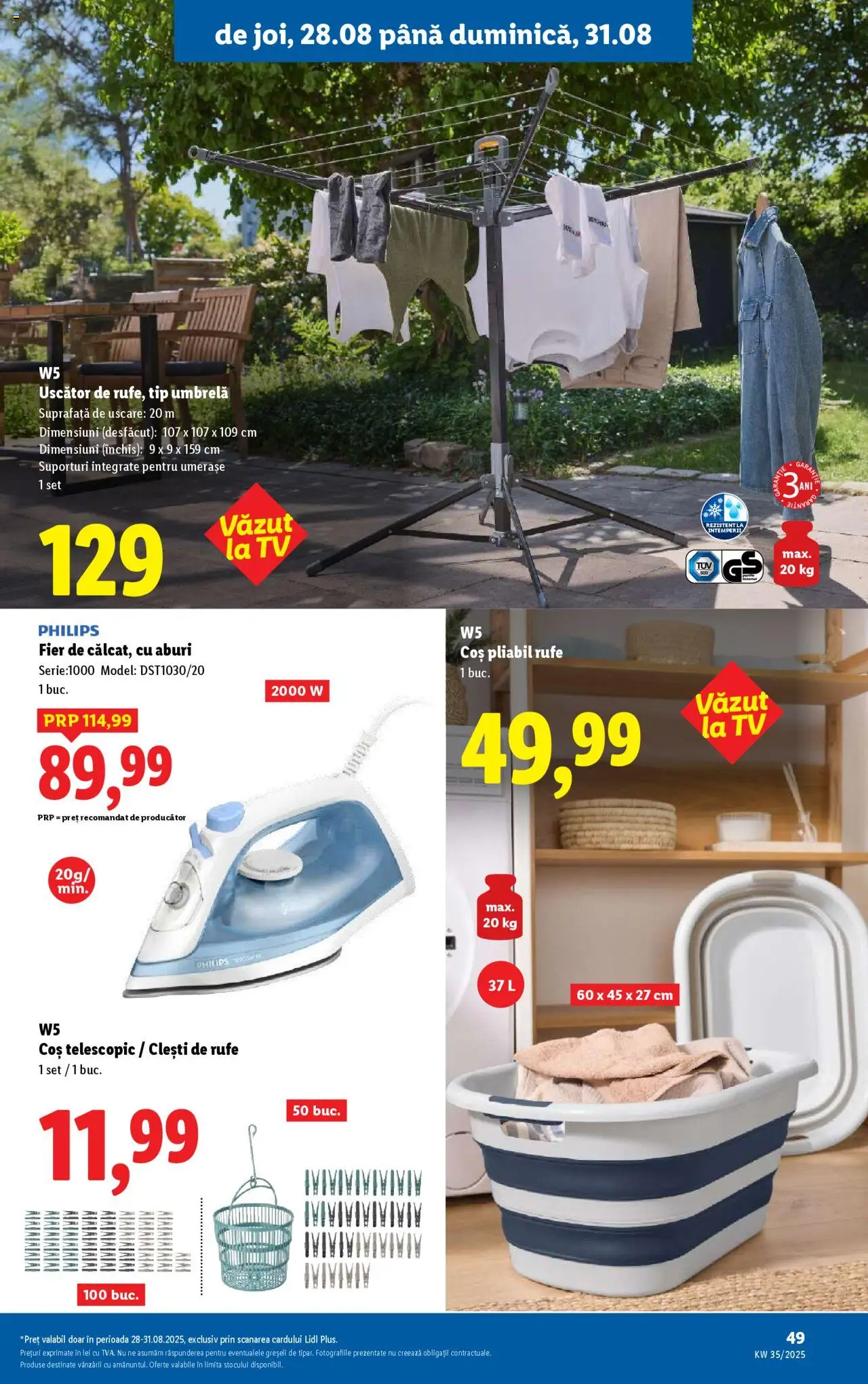 Catalog LIDL 25 - 30 August 2025 | Pagina 63 | Produse: Umbrelă, Enginar, Uscător, Coș