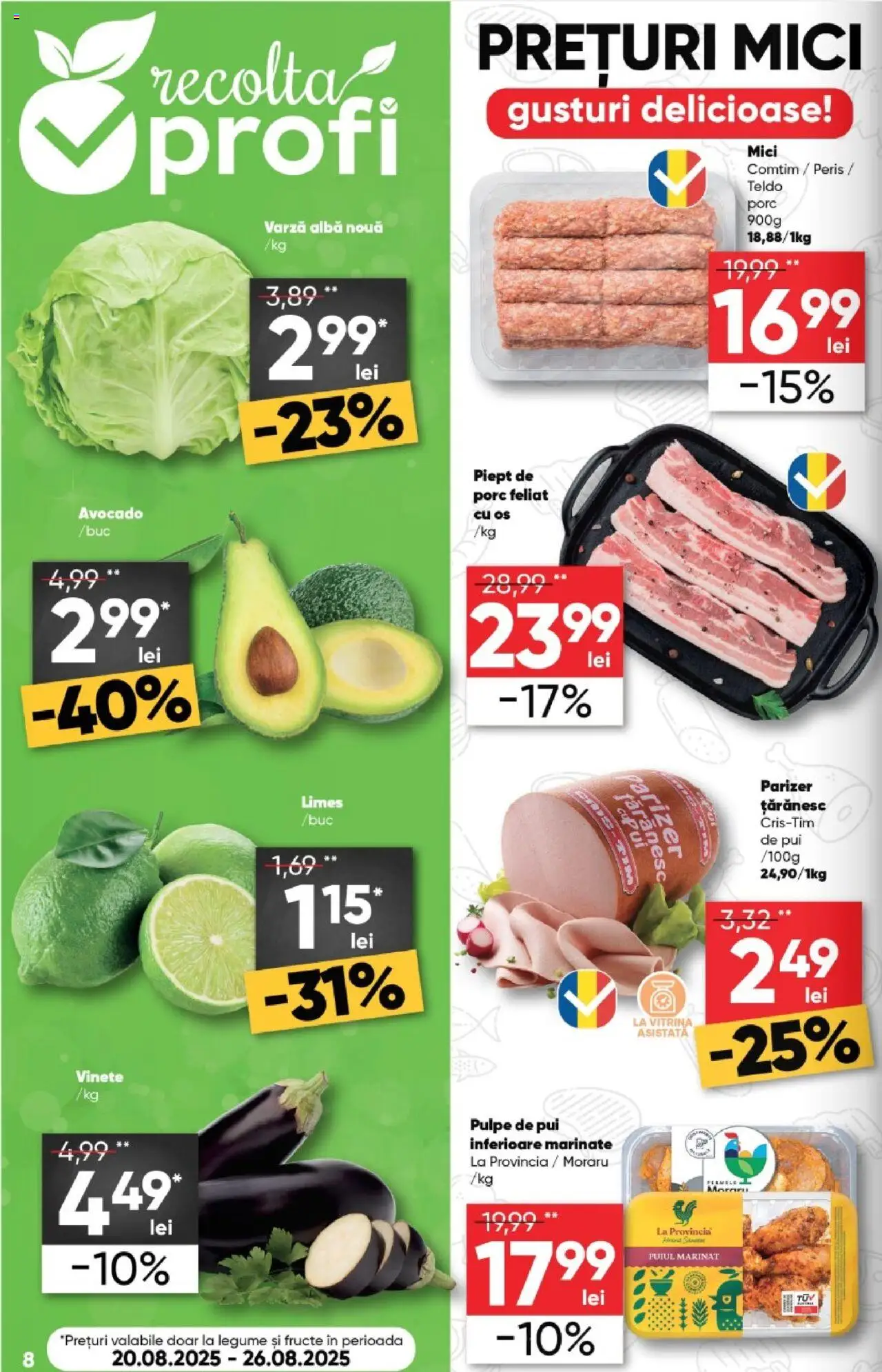 Catalog Profi 20 August - 1 Septembrie 2025 | Pagina 8 | Produse: Varză, Vitrină, Parizer, Legume