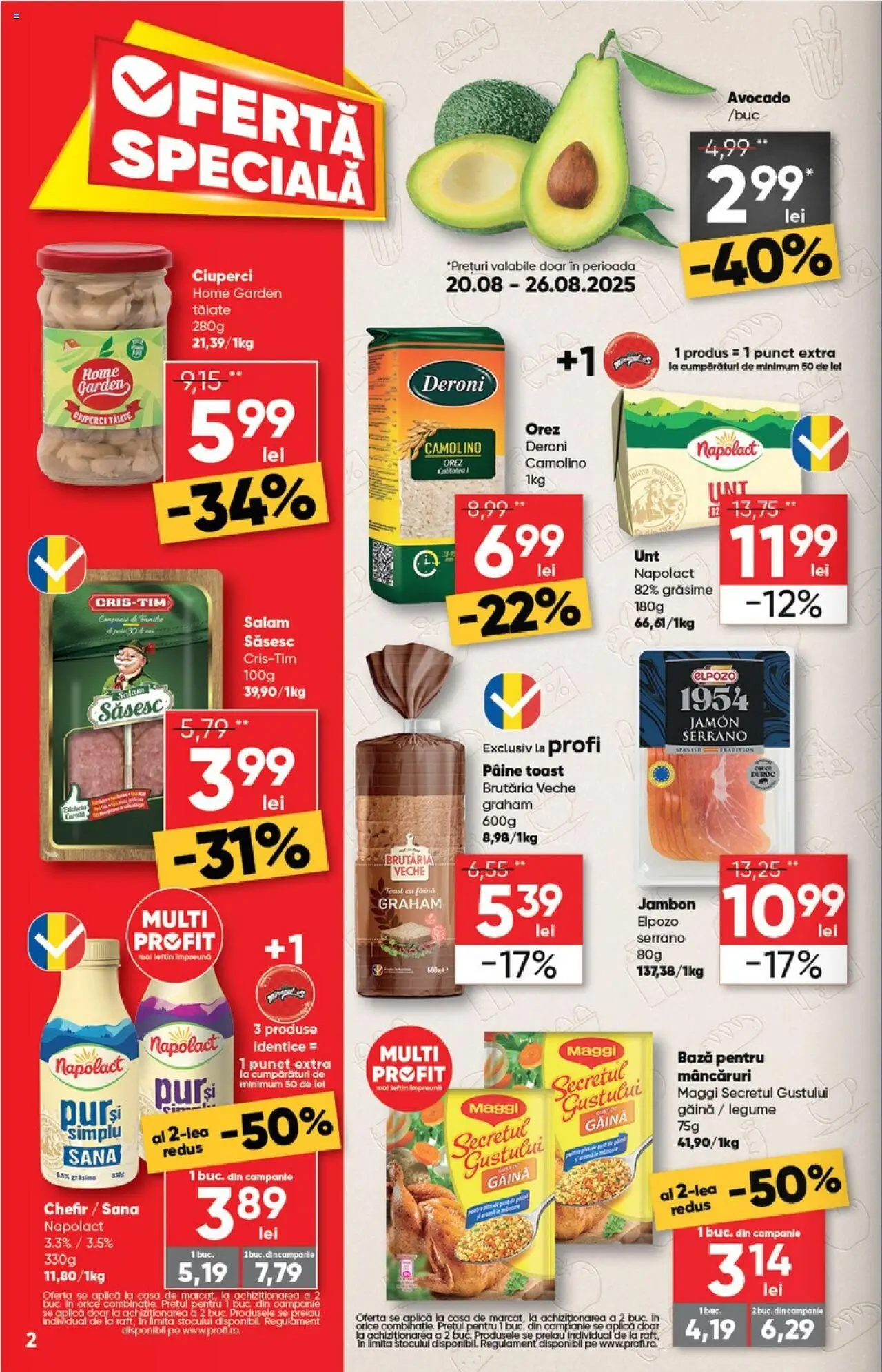 Catalog Profi 20 August - 1 Septembrie 2025 | Pagina 2 | Produse: Ciuperci, Pâine, Salam, Avocado