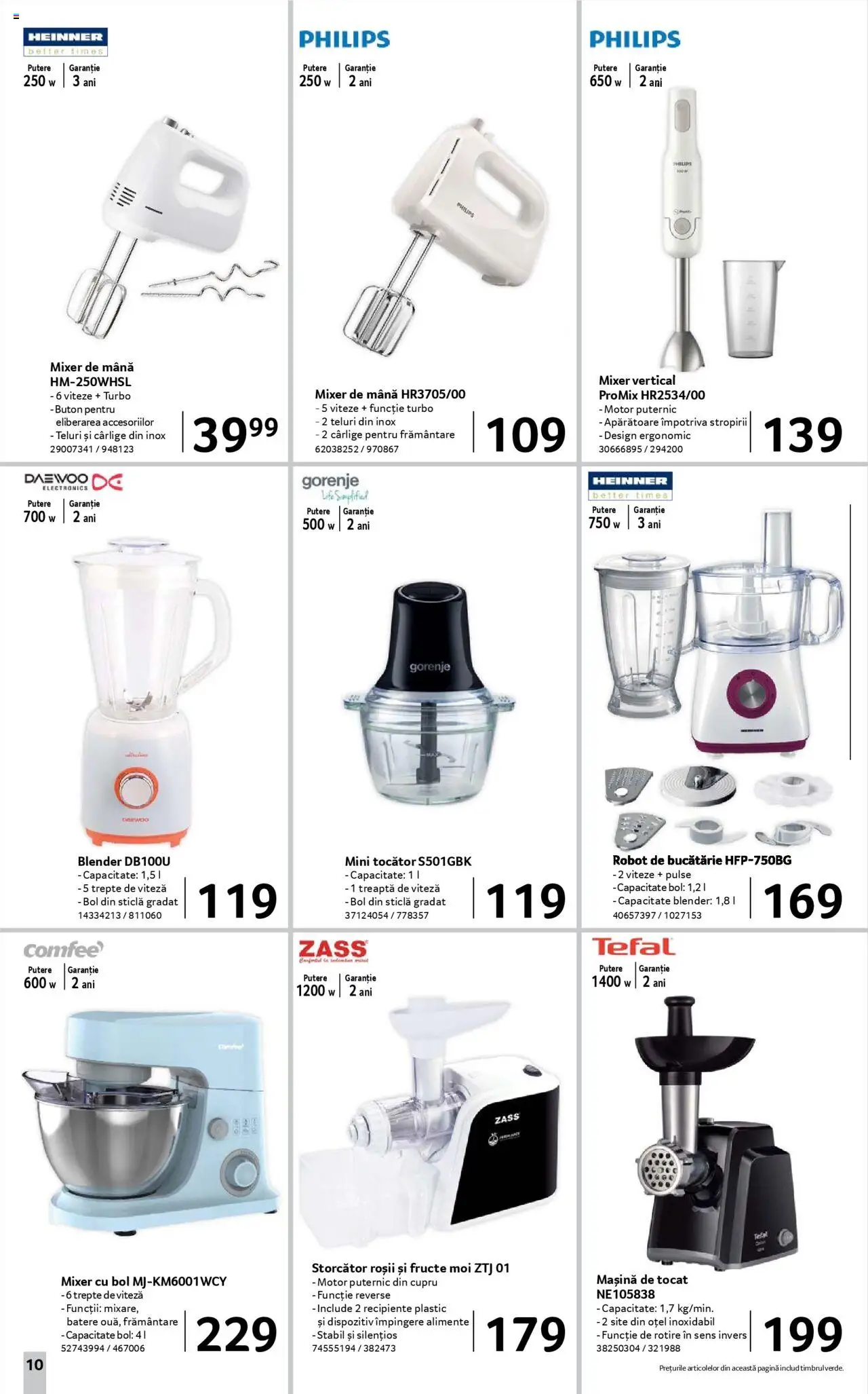 Catalog Selgros 22 August - 3 Septembrie 2025 | Pagina 10 | Produse: Mașină de tocat, Robot de bucătarie, Blender, Storcător