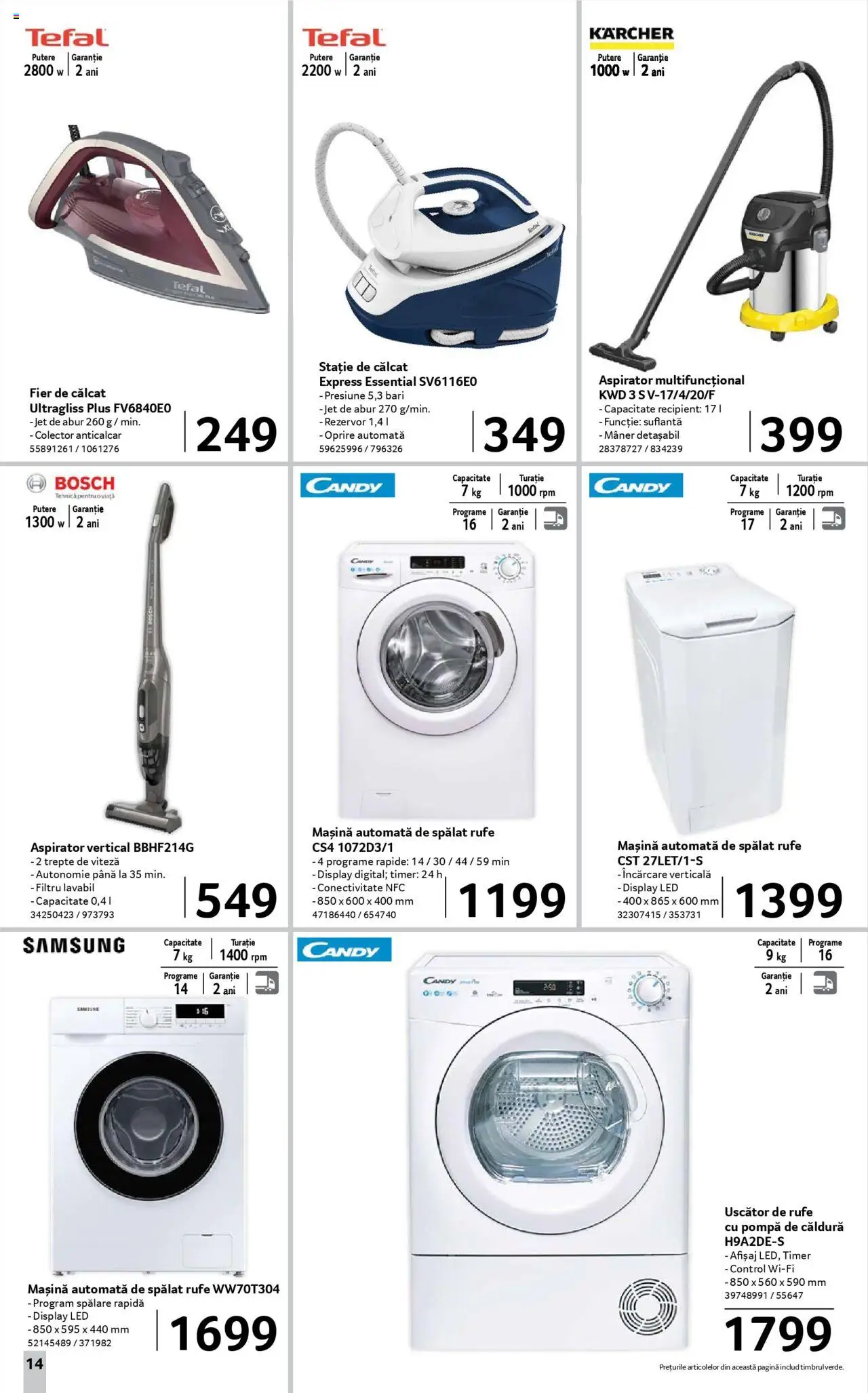 Catalog Selgros 22 August - 3 Septembrie 2025 | Pagina 14 | Produse: Fier de călcat, Aspirator, Mâner, Babak