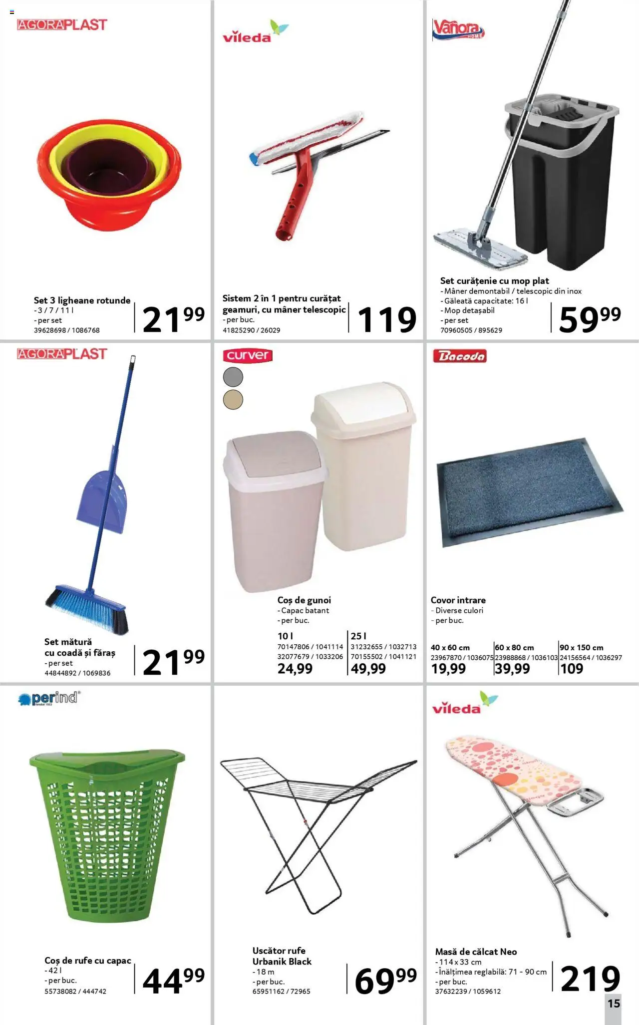 Catalog Selgros 22 August - 3 Septembrie 2025 | Pagina 15 | Produse: Mop, Uscător rufe, Coș De Rufe, Covor