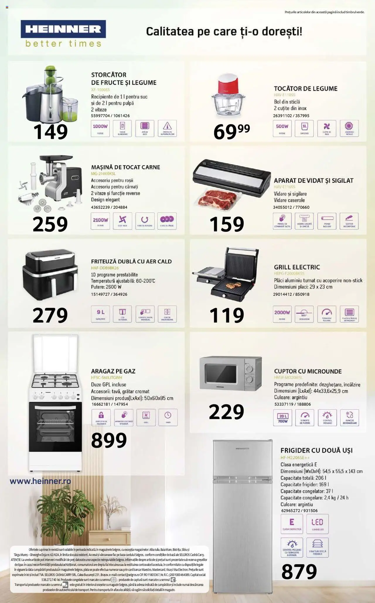 Catalog Selgros 22 August - 3 Septembrie 2025 | Pagina 20 | Produse: Cuptor Cu Microunde, Aragaz, Grill, Grătar