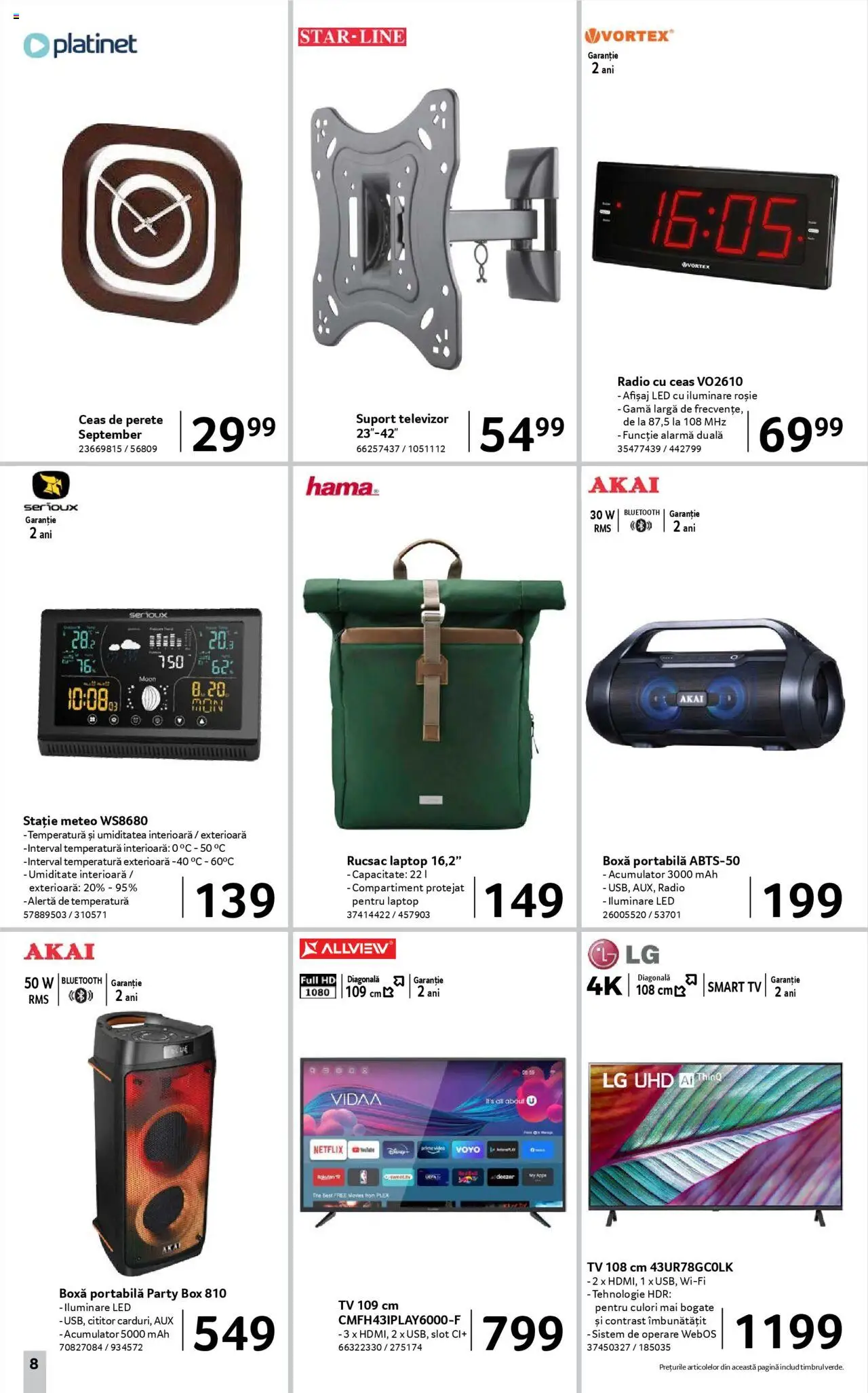 Catalog Selgros 22 August - 3 Septembrie 2025 | Pagina 8 | Produse: Ceas, Televizor, Radio, Boxă portabilă