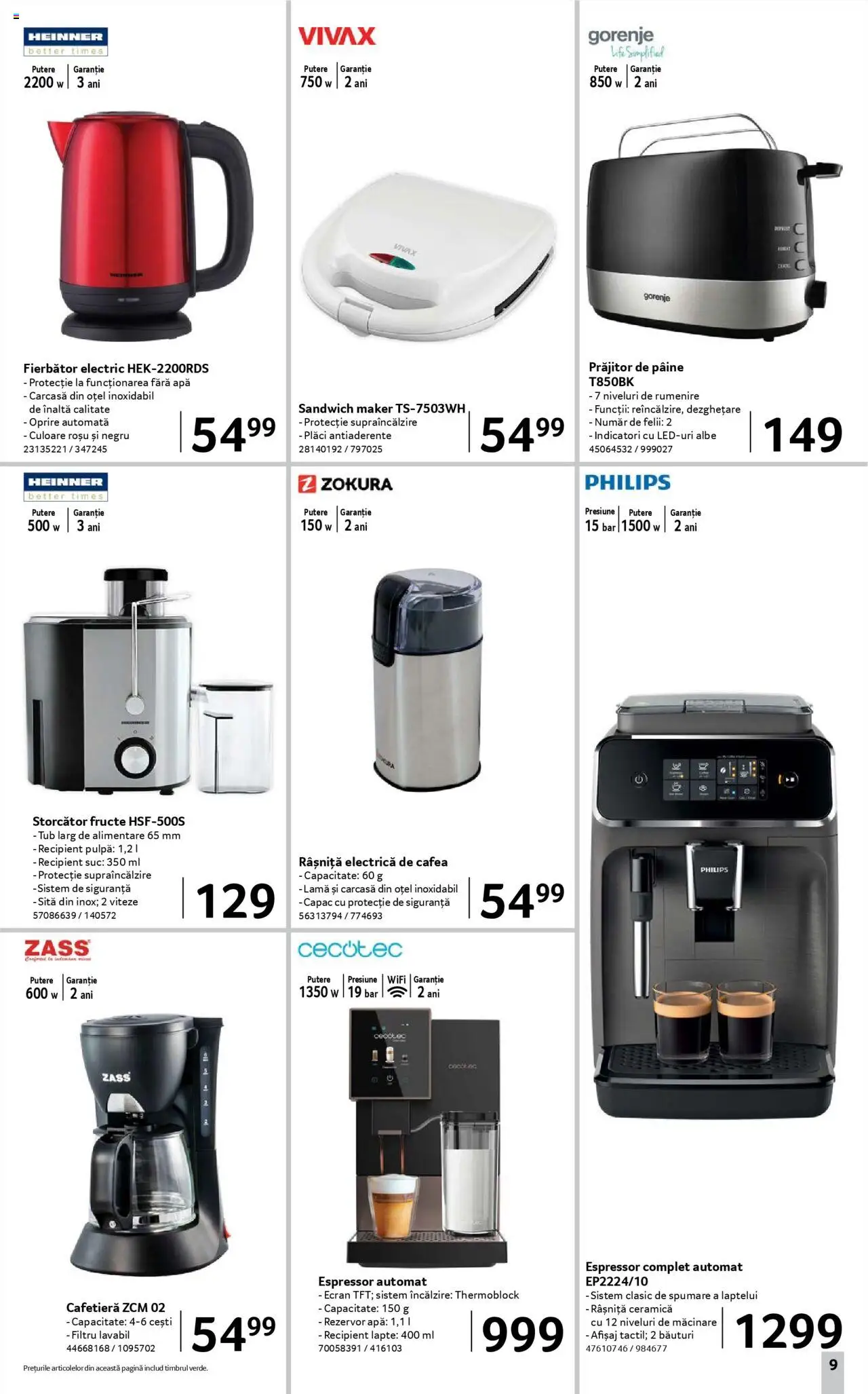 Catalog Selgros 22 August - 3 Septembrie 2025 | Pagina 9 | Produse: Espressor, Pâine, Cafea, Apă