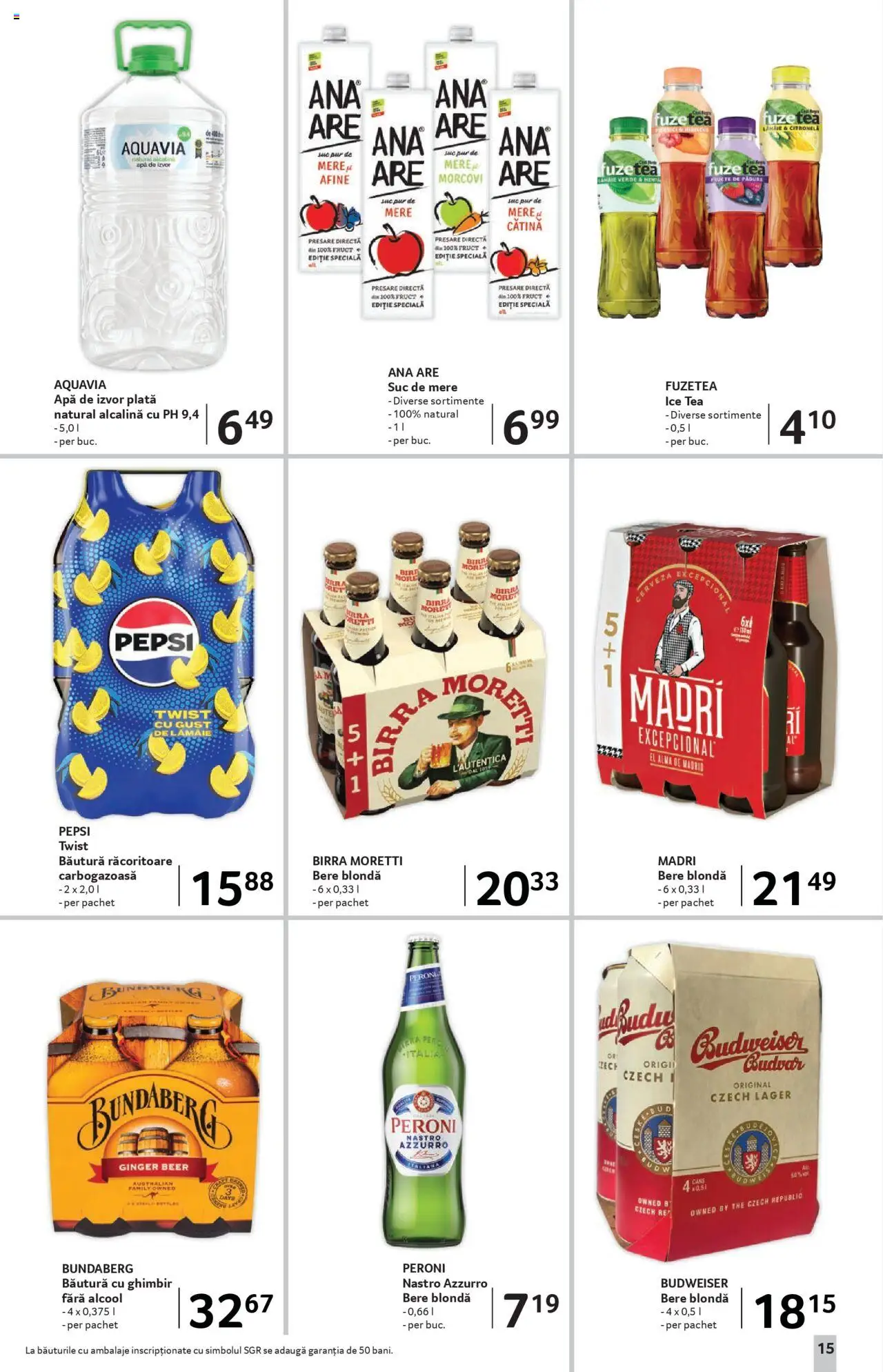 Catalog Selgros 22 August - 3 Septembrie 2025 | Pagina 15 | Produse: Bere, Morcovi, Apă, Fructe