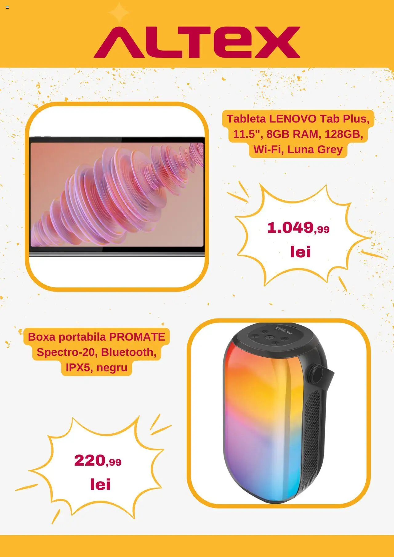 Catalog Altex 21 - 26 August 2025 | Pagina 2 | Produse: Tabletă, Boxă portabilă