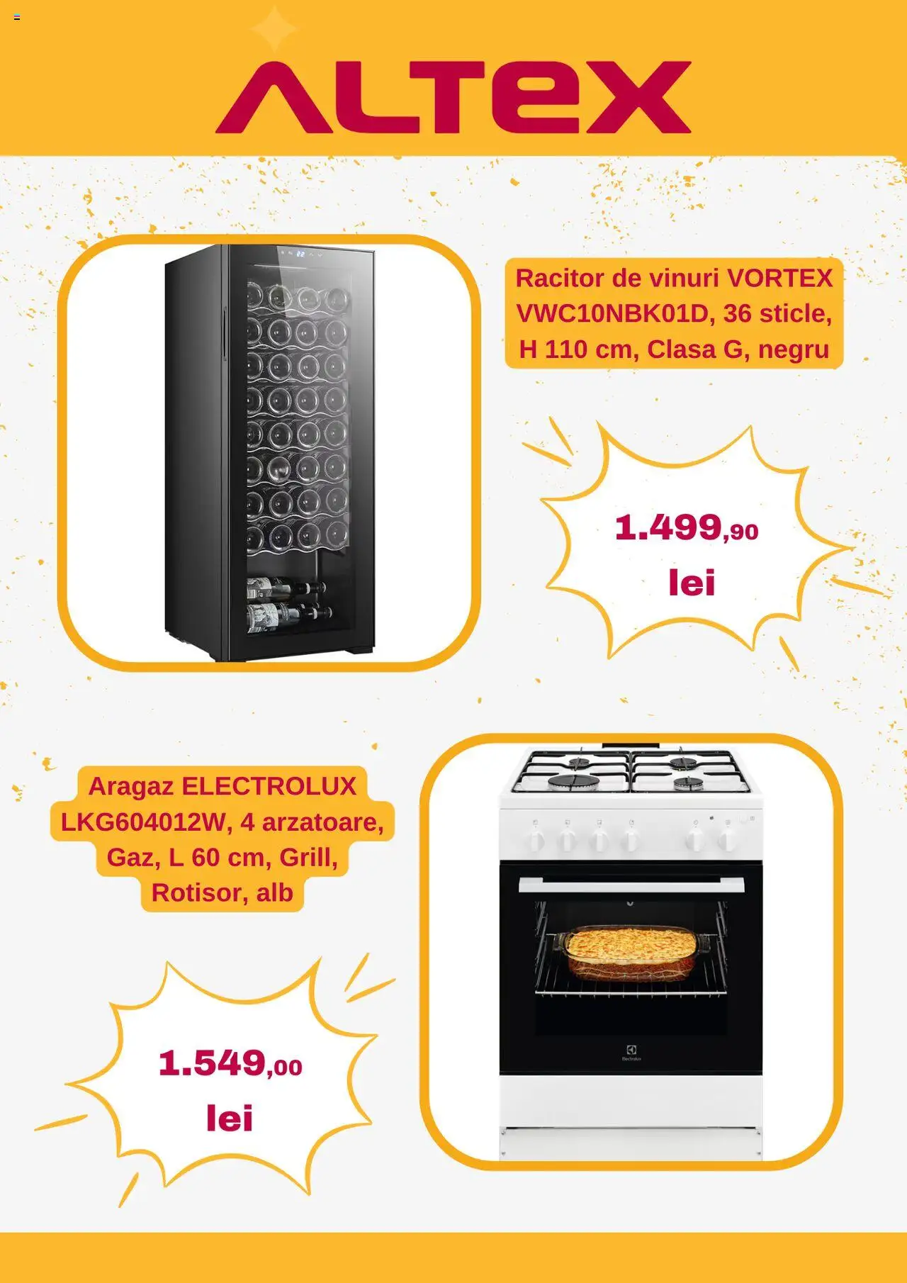 Catalog Altex 21 - 26 August 2025 | Pagina 6 | Produse: Răcitor de vinuri, Aragaz