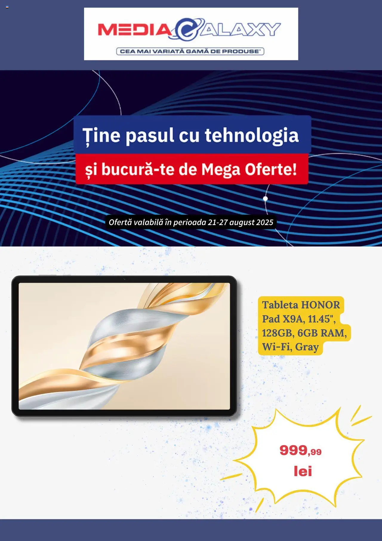 Catalog Media Galaxy 21 - 26 August 2025 | Pagina 1 | Produse: Tabletă