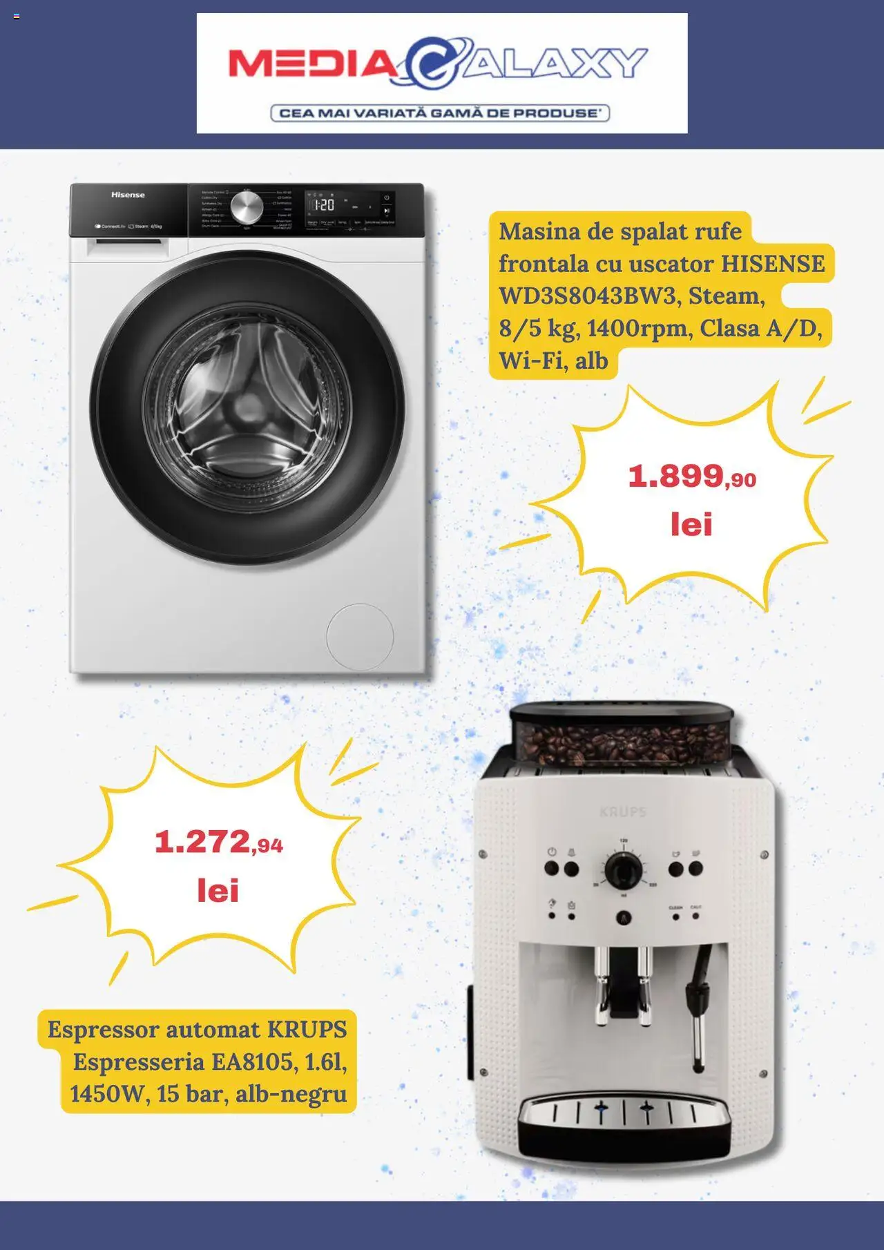 Catalog Media Galaxy 21 - 26 August 2025 | Pagina 6 | Produse: Espressor, Mașină De Spălat, Uscător