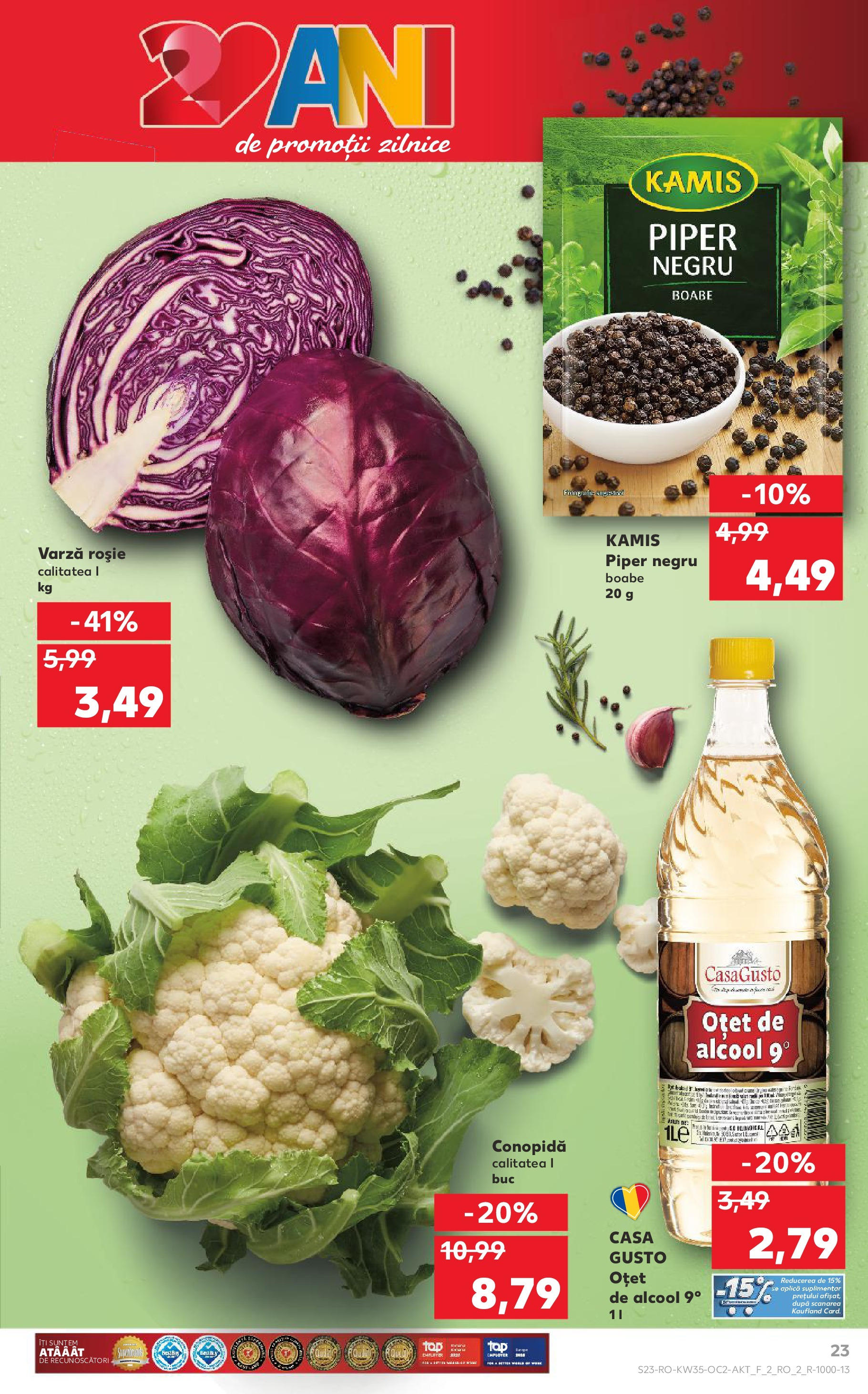 Catalog Kaufland 27 August - 1 Septembrie 2025 | Pagina 23 | Produse: Varză, Conopidă, Oțet, Piper