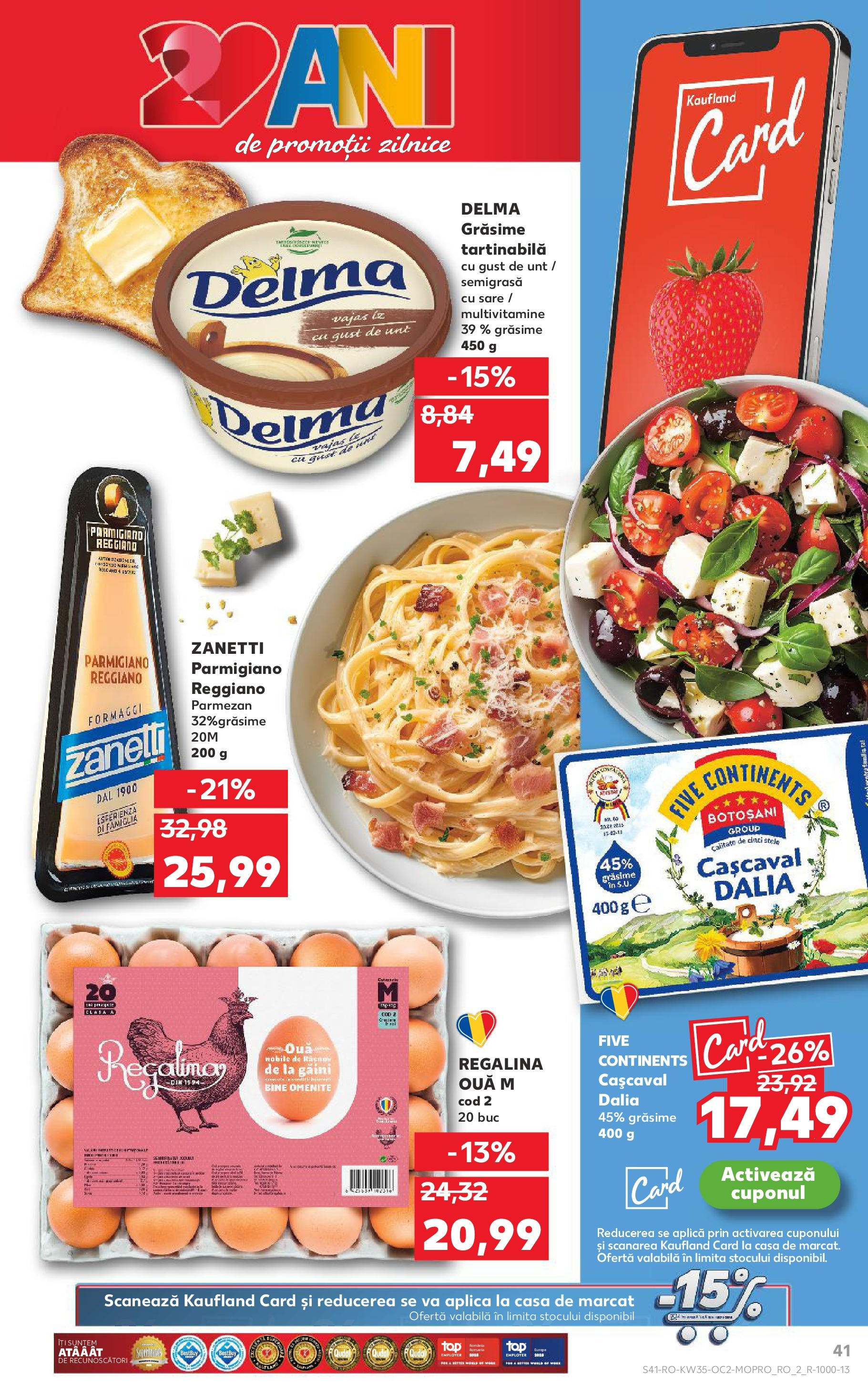 Catalog Kaufland 27 August - 1 Septembrie 2025 | Pagina 41 | Produse: Cașcaval, Unt, Ouă, Parmezan