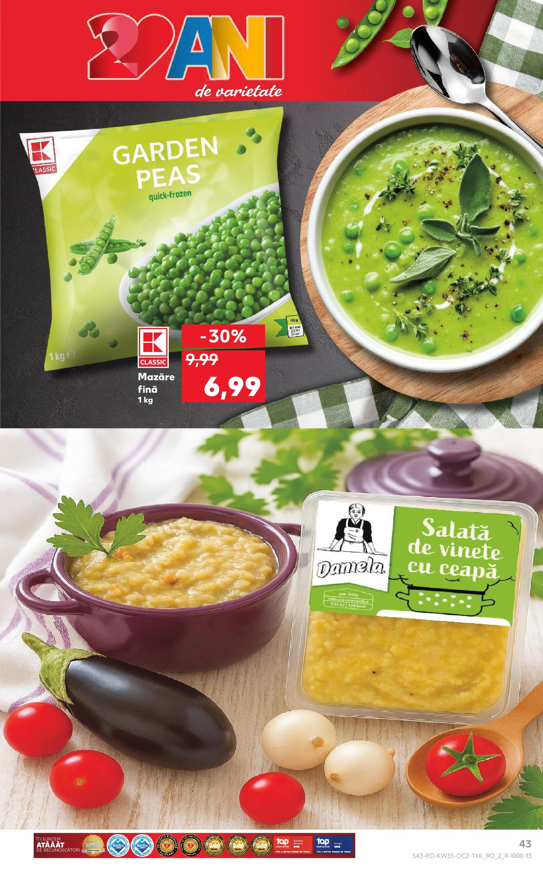 Catalog Kaufland 27 August - 1 Septembrie 2025 | Pagina 43 | Produse: Mazăre, Salată, Ceapă