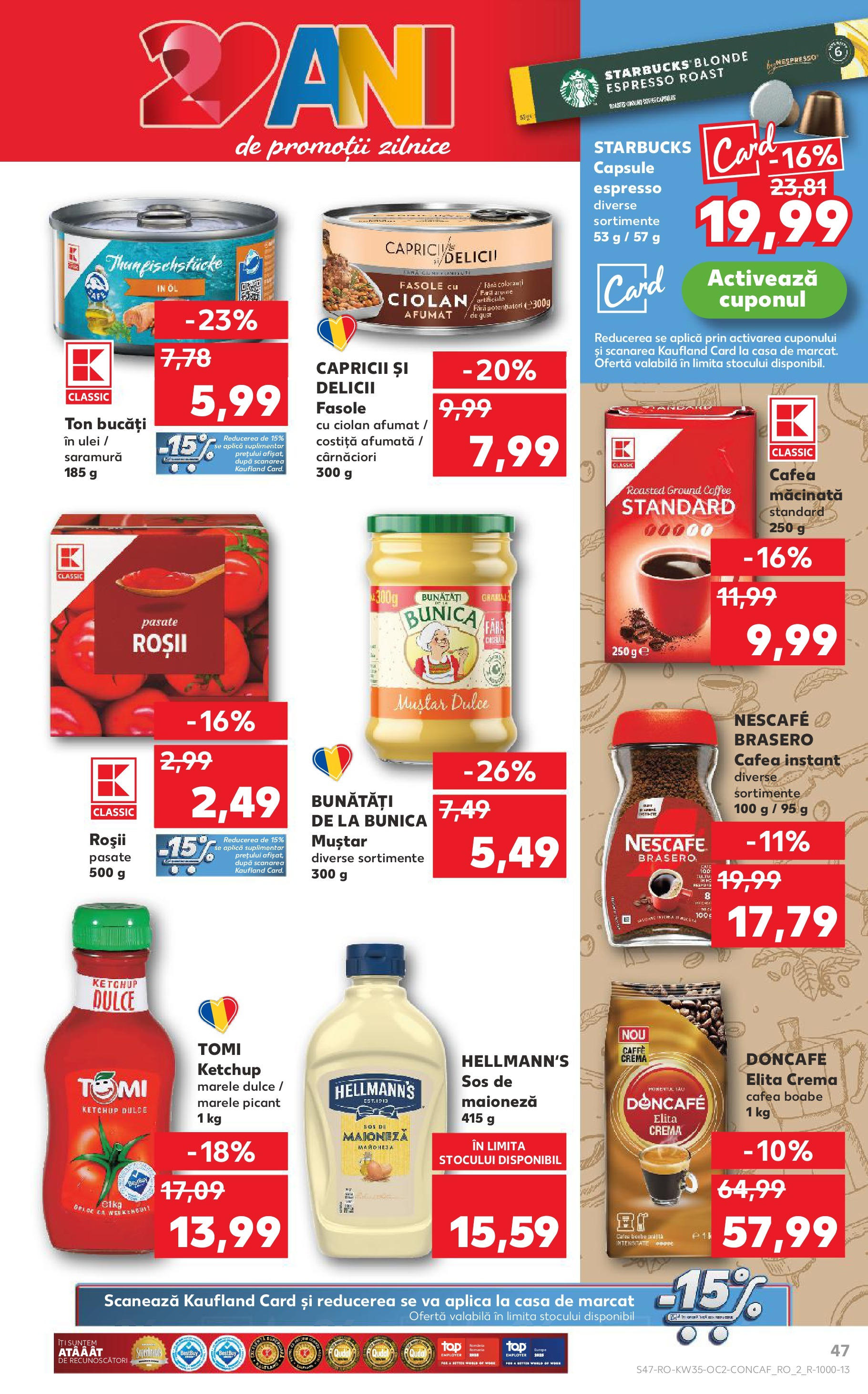 Catalog Kaufland 27 August - 1 Septembrie 2025 | Pagina 47 | Produse: Ulei, Cafea, Muștar, Maioneză
