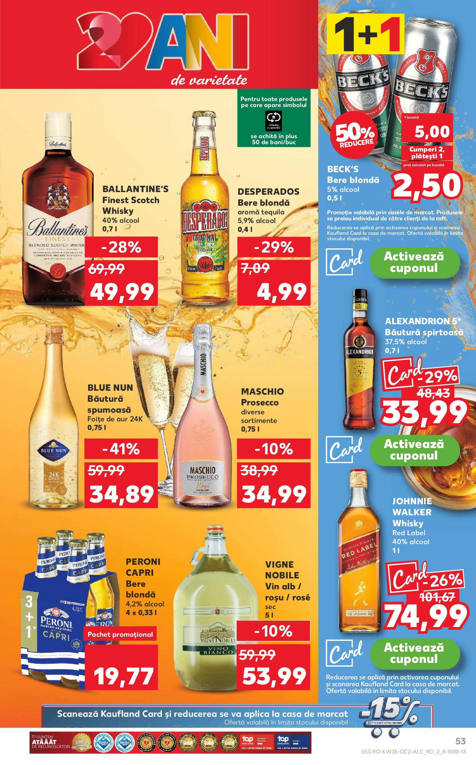 Catalog Kaufland 27 August - 1 Septembrie 2025 | Pagina 53 | Produse: Prosecco, Eğitim çantaları, Vin, Bere