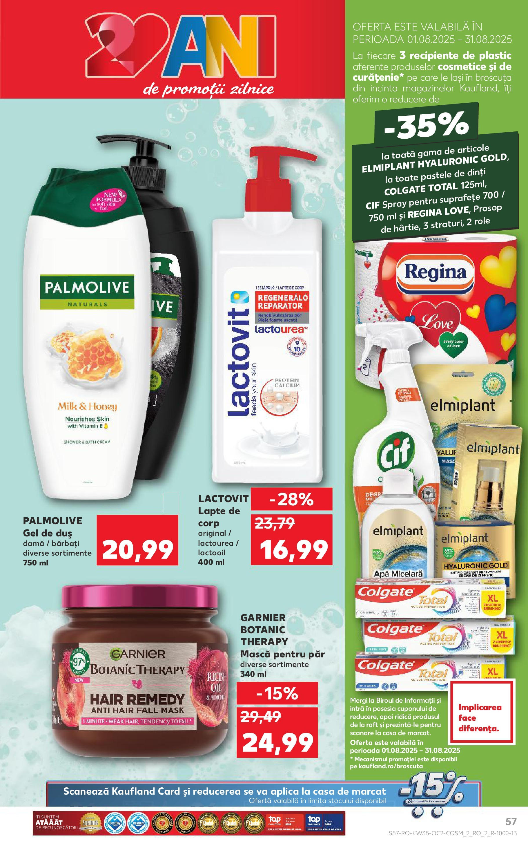 Catalog Kaufland 27 August - 1 Septembrie 2025 | Pagina 57 | Produse: Raft, Cremă, Apă micelară, Gel de duș