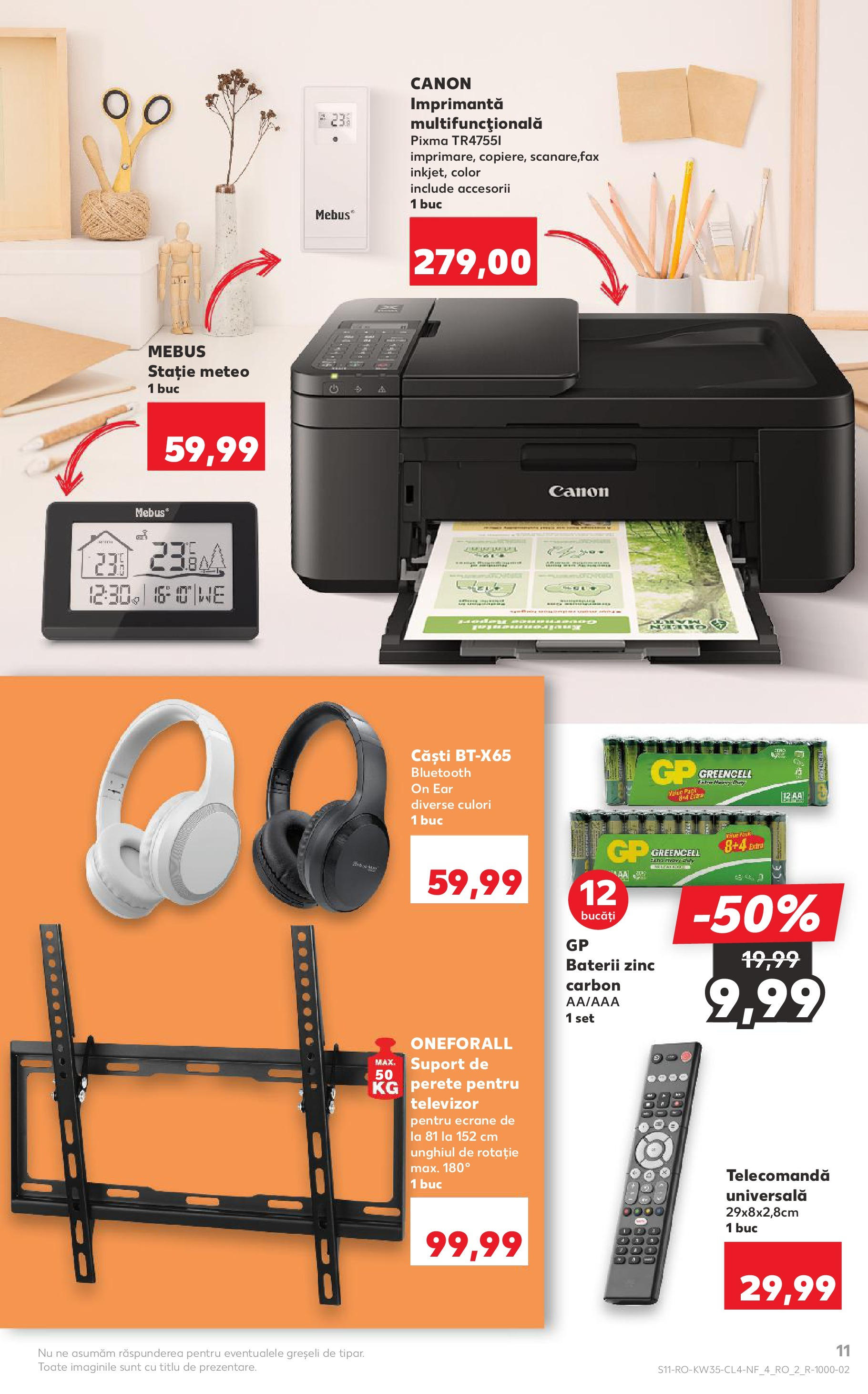 Catalog Kaufland 27 August - 1 Septembrie 2025 | Pagina 11 | Produse: Imprimantă, Televizor, Căști, Baterii