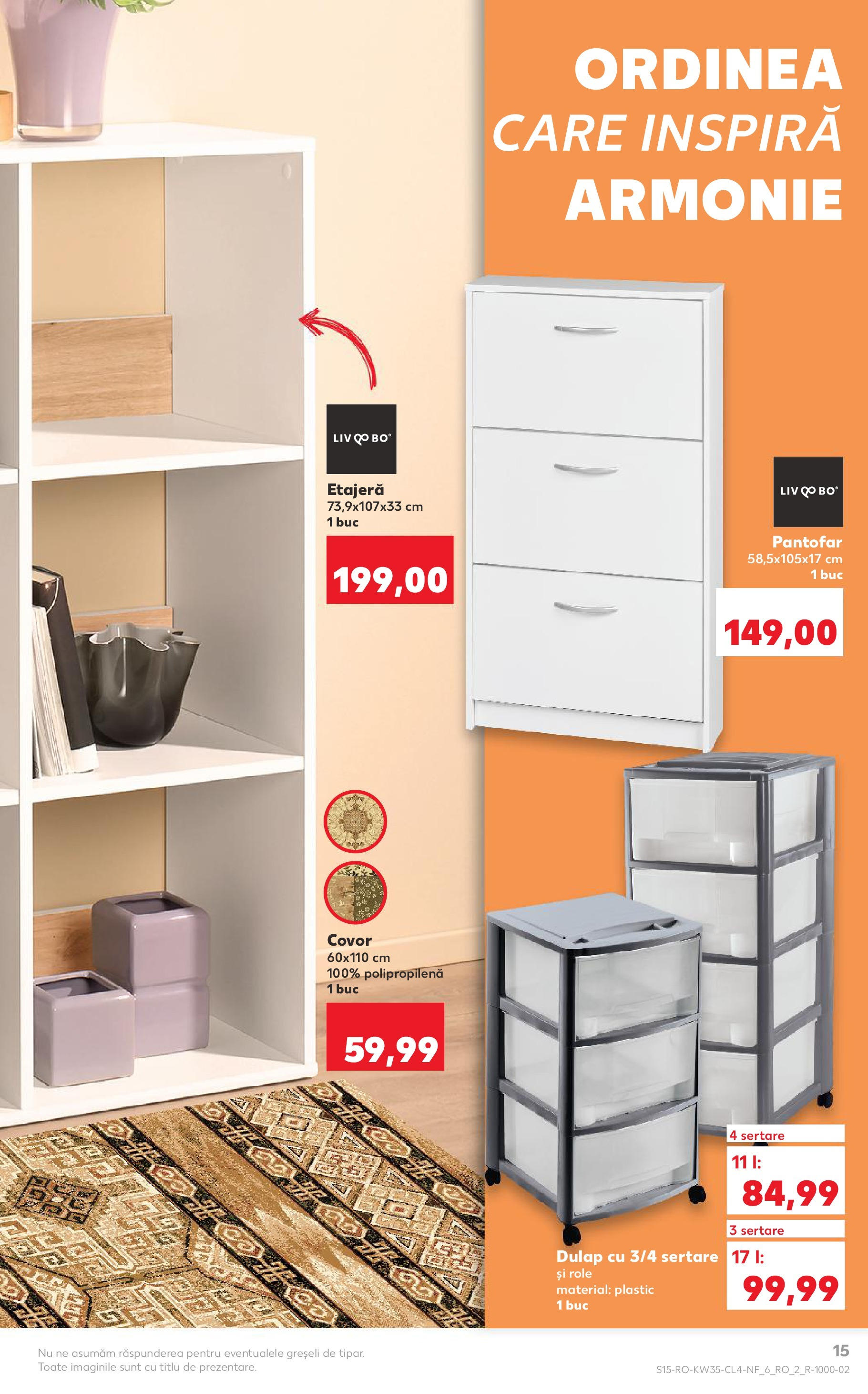 Catalog Kaufland 27 August - 1 Septembrie 2025 | Pagina 15 | Produse: Pantofar, Role, Covor, Etajeră