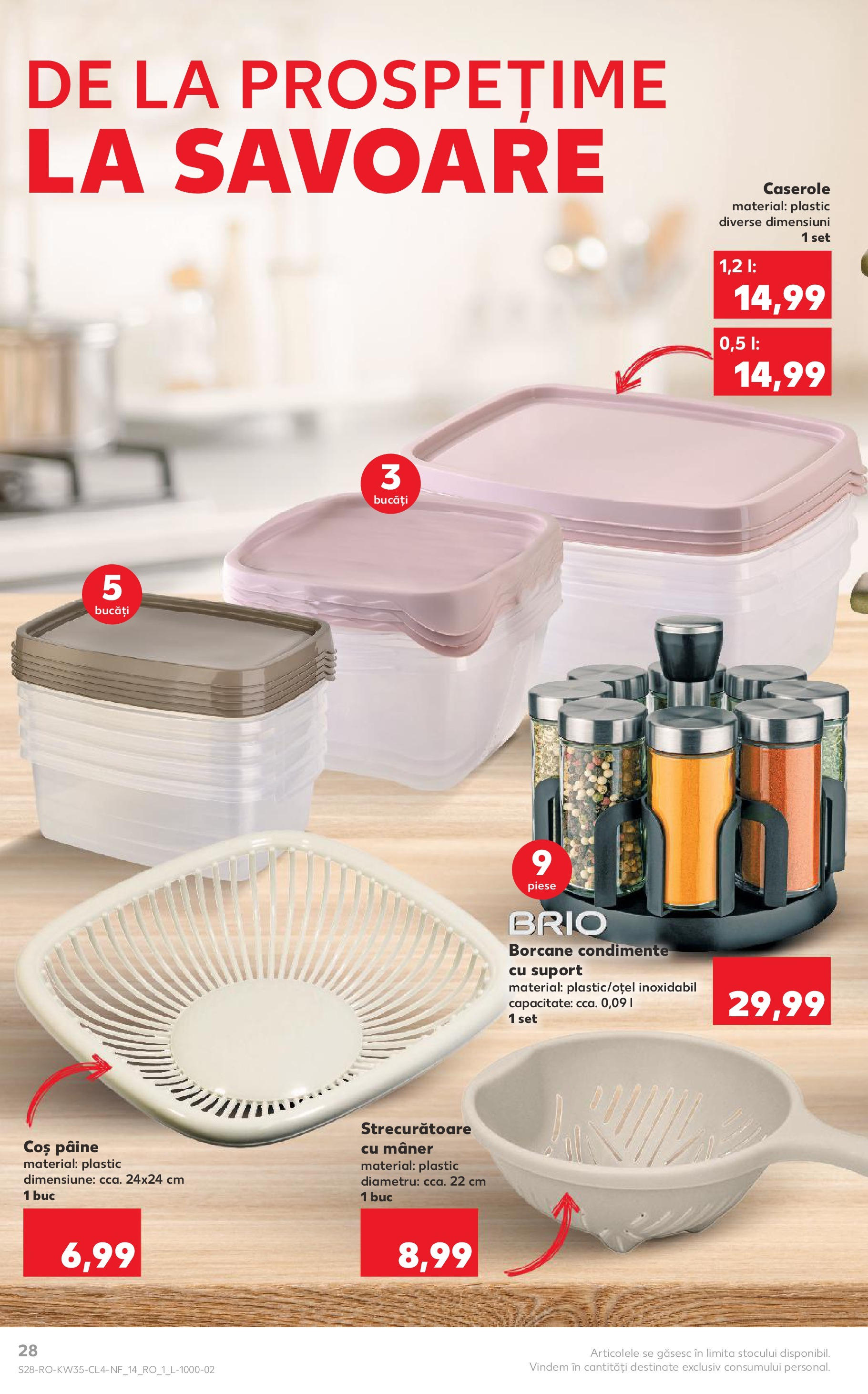 Catalog Kaufland 27 August - 1 Septembrie 2025 | Pagina 28 | Produse: Caserole, Mâner, Pâine, Condimente