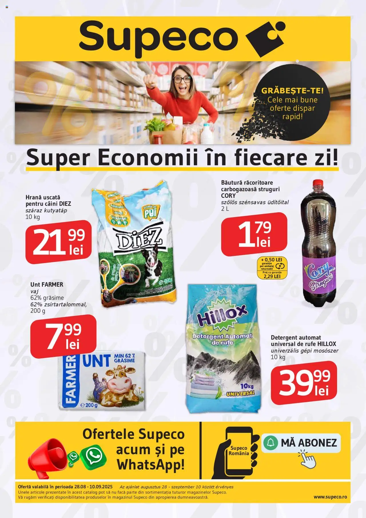 Catalog Supeco 28 August - 9 Septembrie 2025 | Pagina 1 | Produse: Struguri, Kedi Ödül Oyuncakları, Unt, Detergent