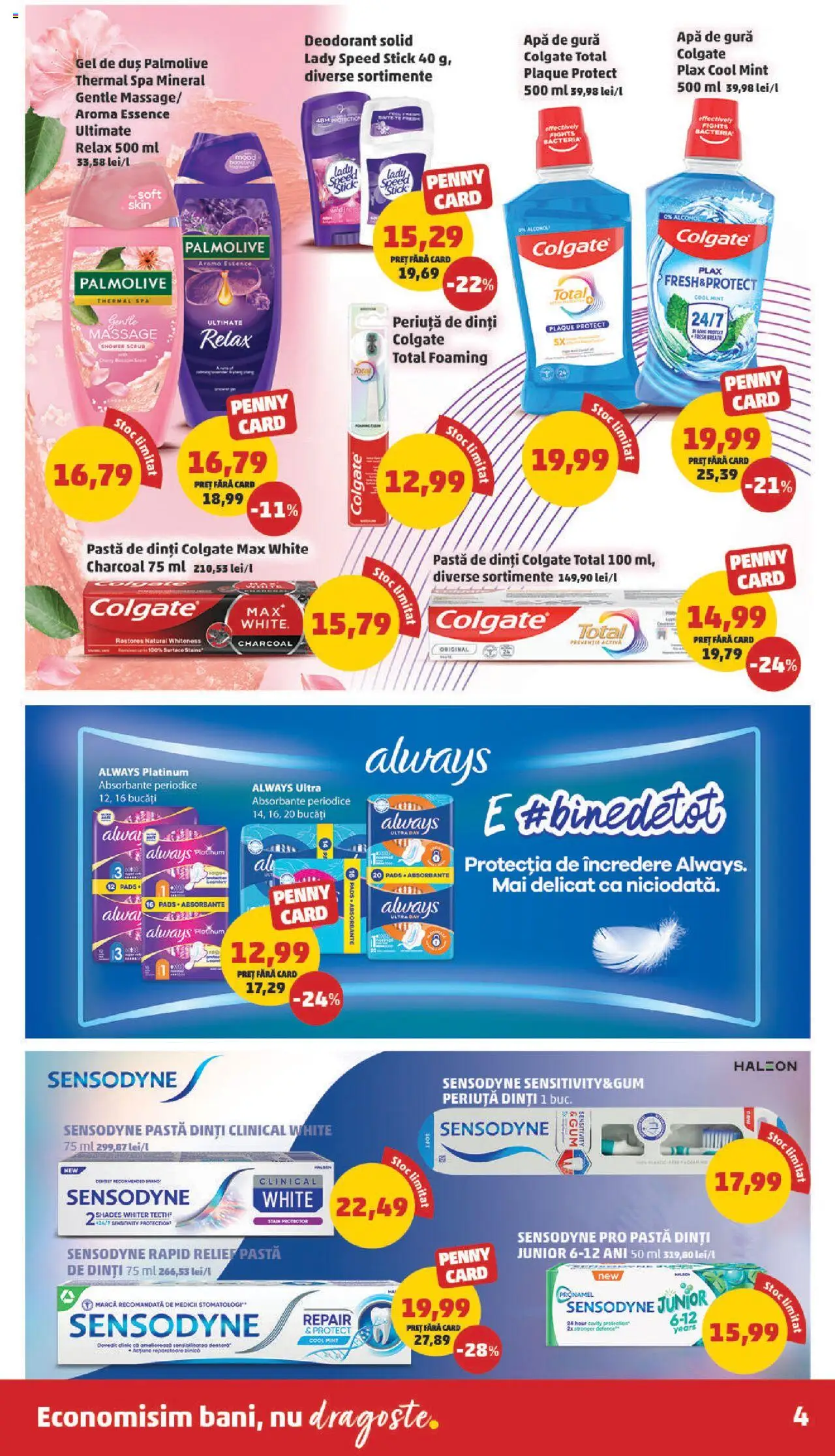 Catalog PENNY Market 27 August - 1 Septembrie 2025 | Pagina 4 | Produse: Gel de duș, Deodorant, Apă de gură, Absorbante