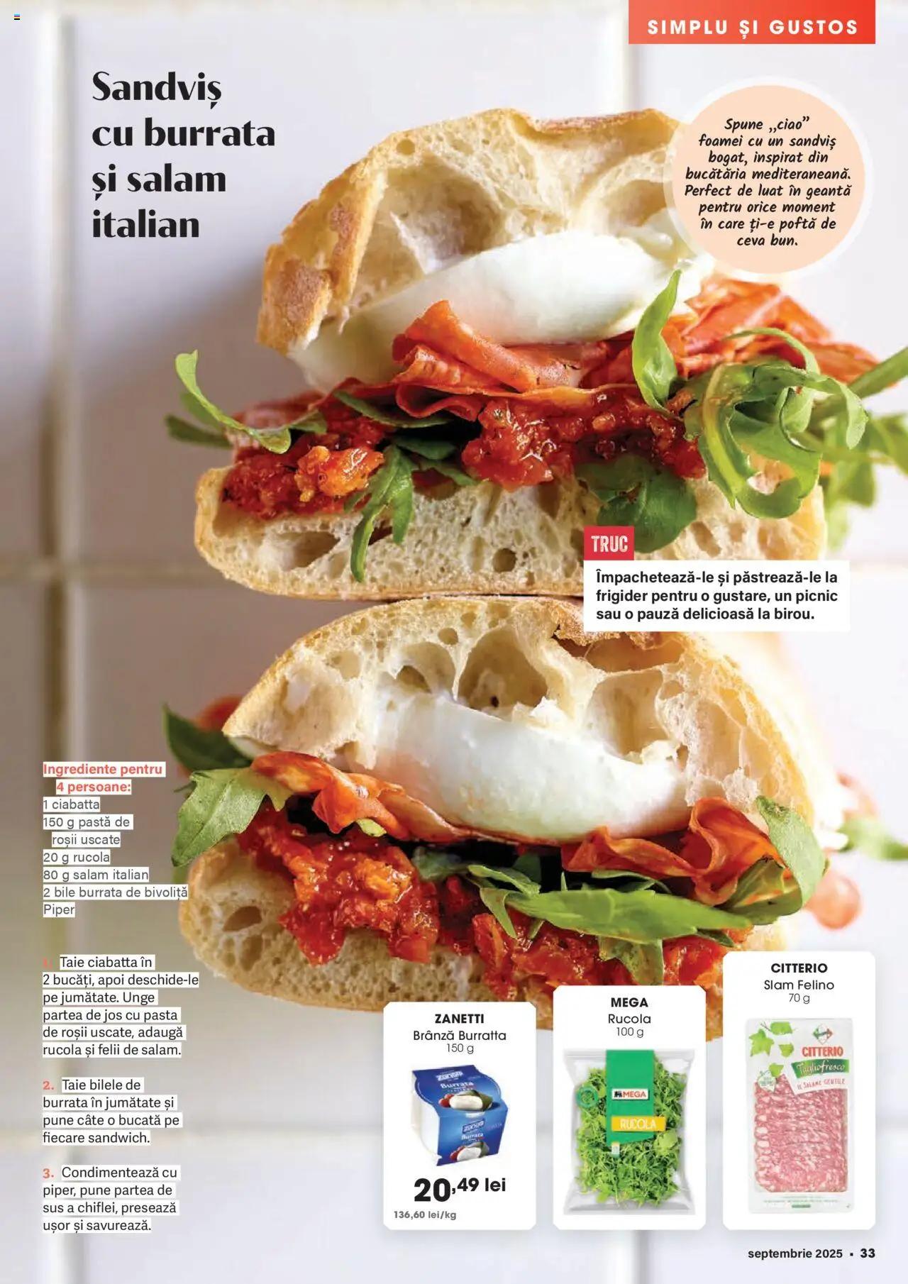 Catalog Mega Image 28 August - 29 Septembrie 2025 | Pagina 33 | Produse: Çift taraflı üst, Frigider, Salam, Piper