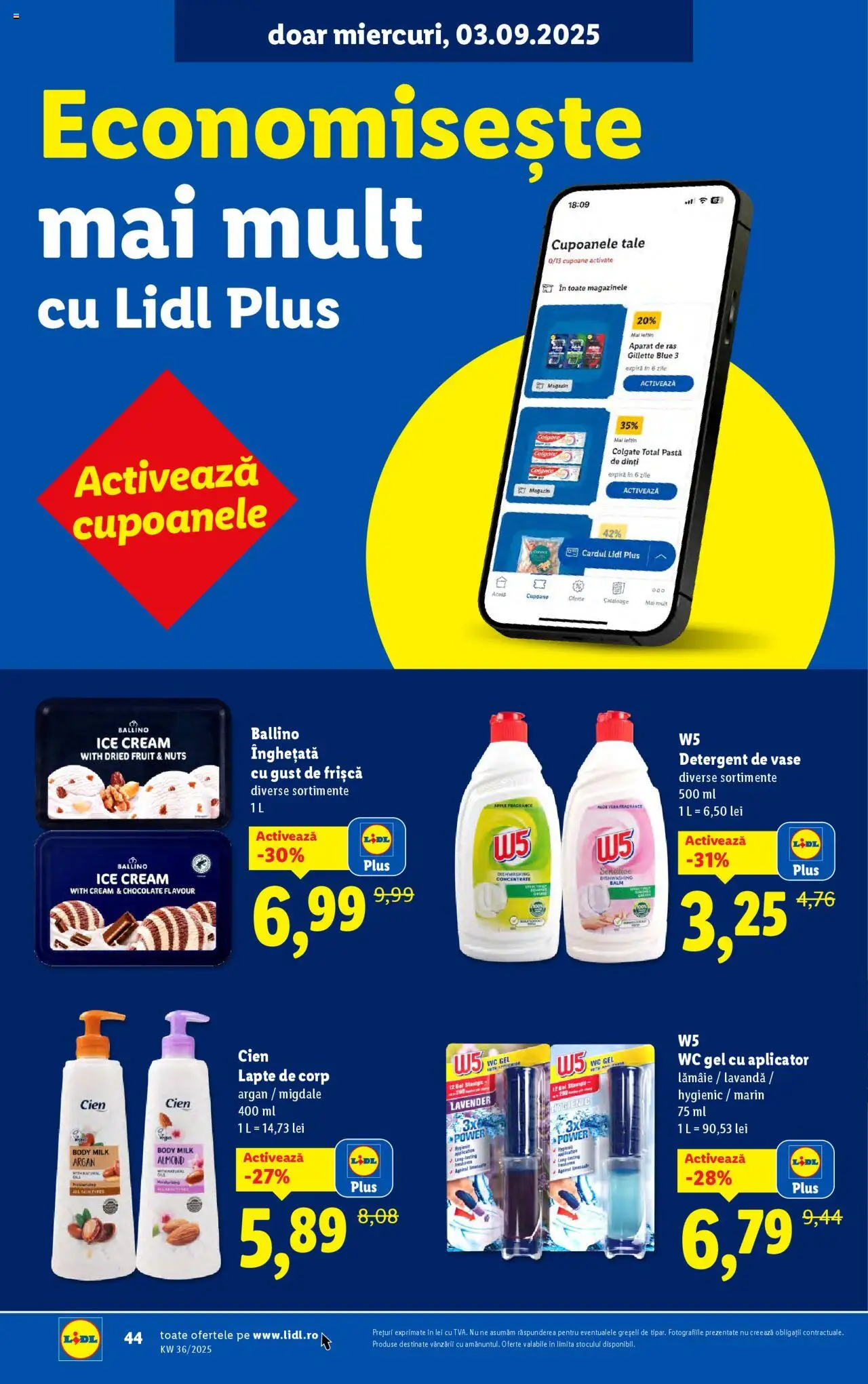 Catalog LIDL 1 - 6 Septembrie 2025 | Pagina 44 | Produse: Aparat De Ras, Lapte, Detergent, Lămâie