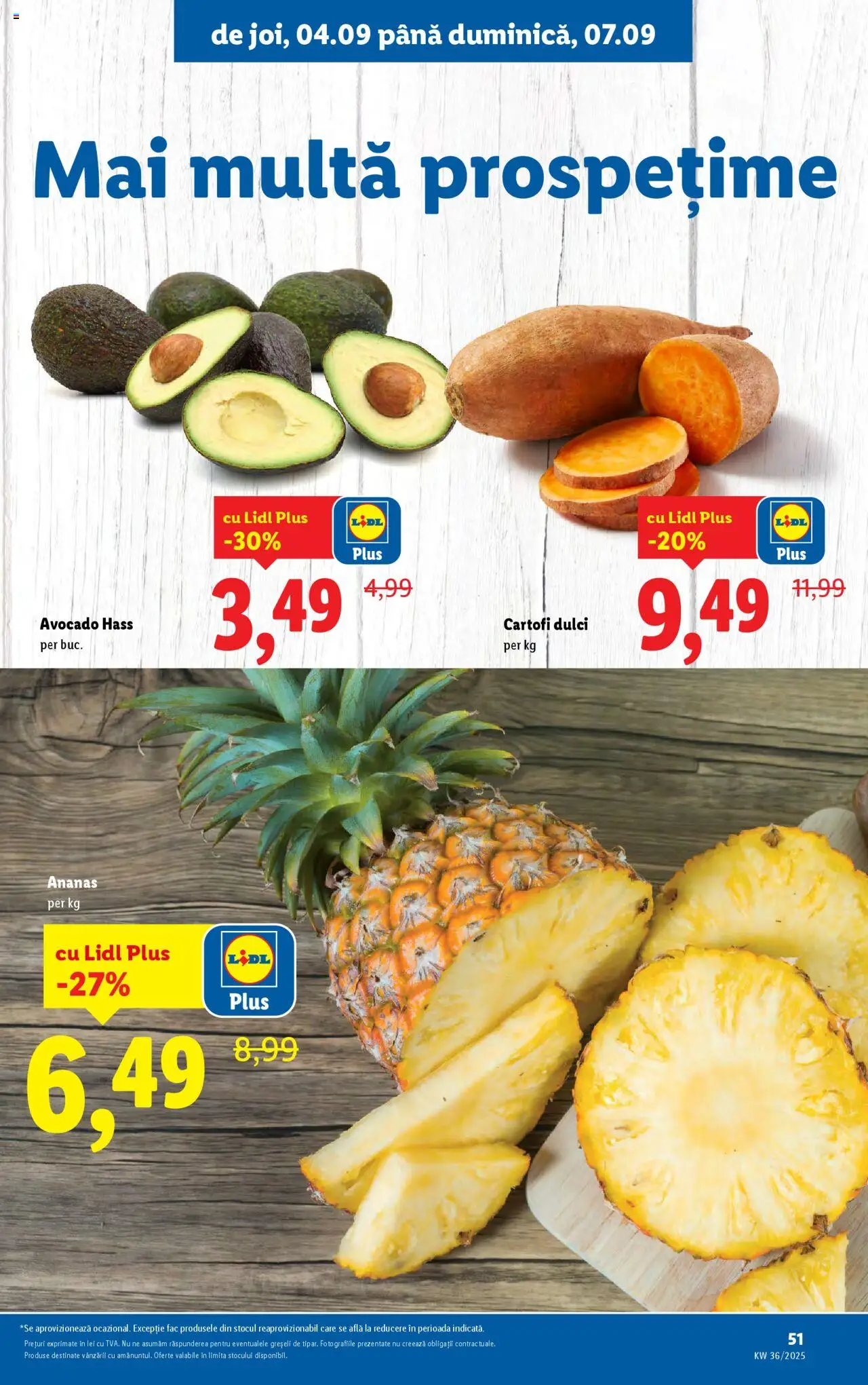 Catalog LIDL 1 - 6 Septembrie 2025 | Pagina 51 | Produse: Taneli organik hardal, Ananas, Avocado, Cartofi