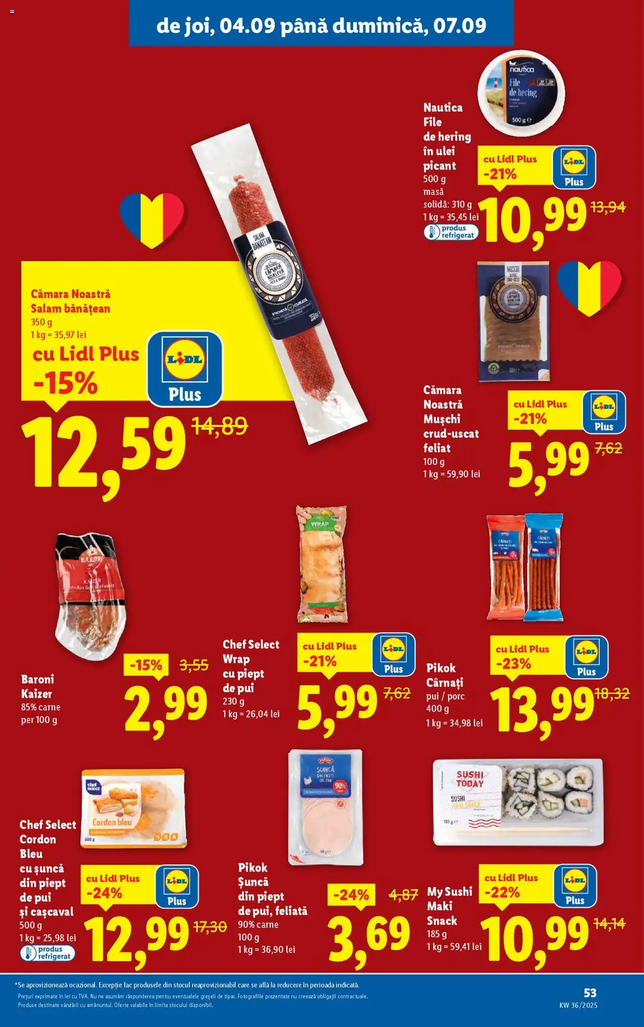 Catalog LIDL 1 - 6 Septembrie 2025 | Pagina 53 | Produse: Sushi, Cordon bleu, Ulei, Salam