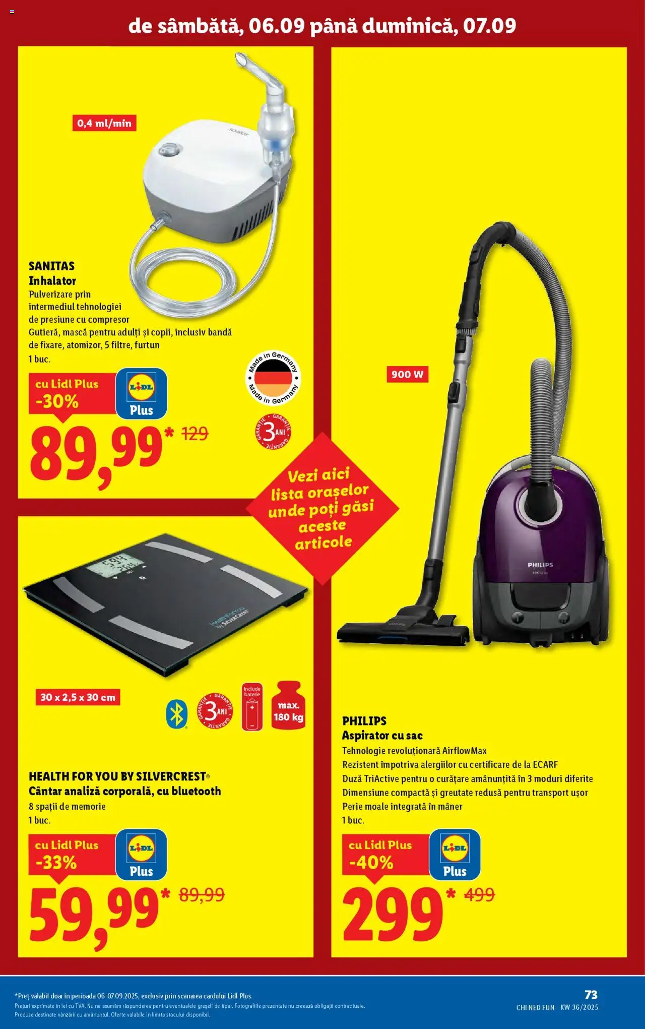 Catalog LIDL 1 - 6 Septembrie 2025 | Pagina 73 | Produse: Aspirator, Mâner, Baterie, Perie