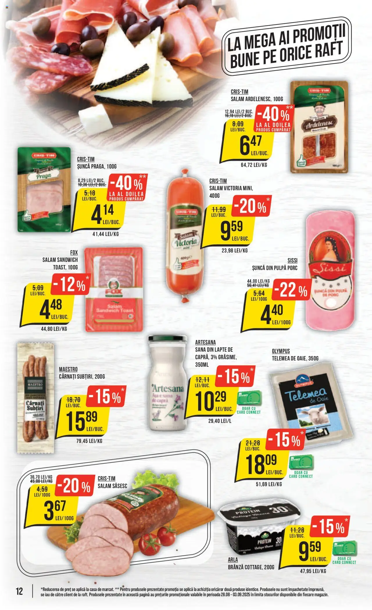 Catalog Mega Image 28 August - 2 Septembrie 2025 | Pagina 12 | Produse: Raft, Lapte, Salam, Cârnați