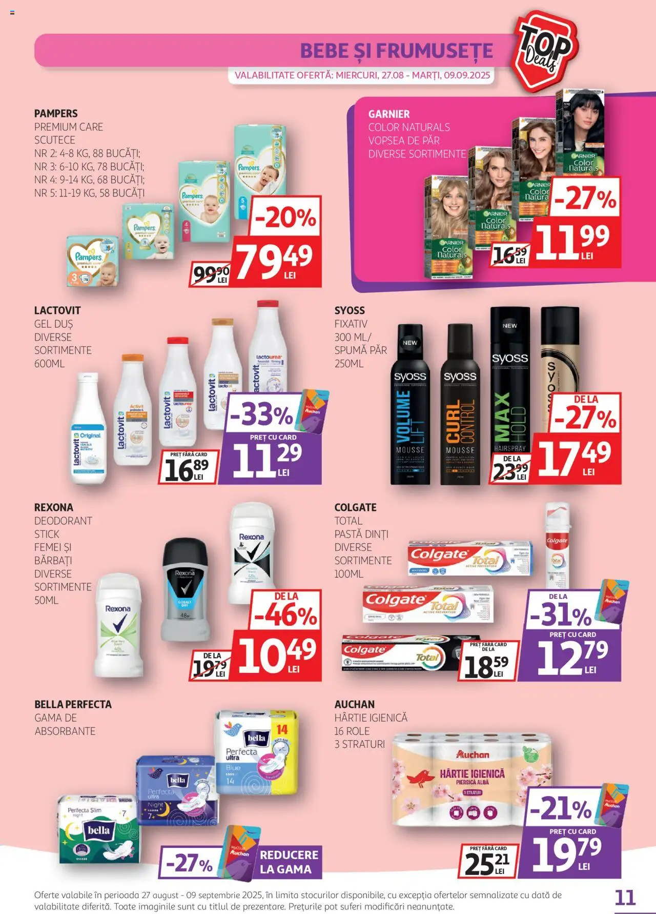 Catalog Auchan 27 August - 8 Septembrie 2025 | Pagina 11 | Produse: Piersică, Vopsea, Absorbante, Vopsea de păr
