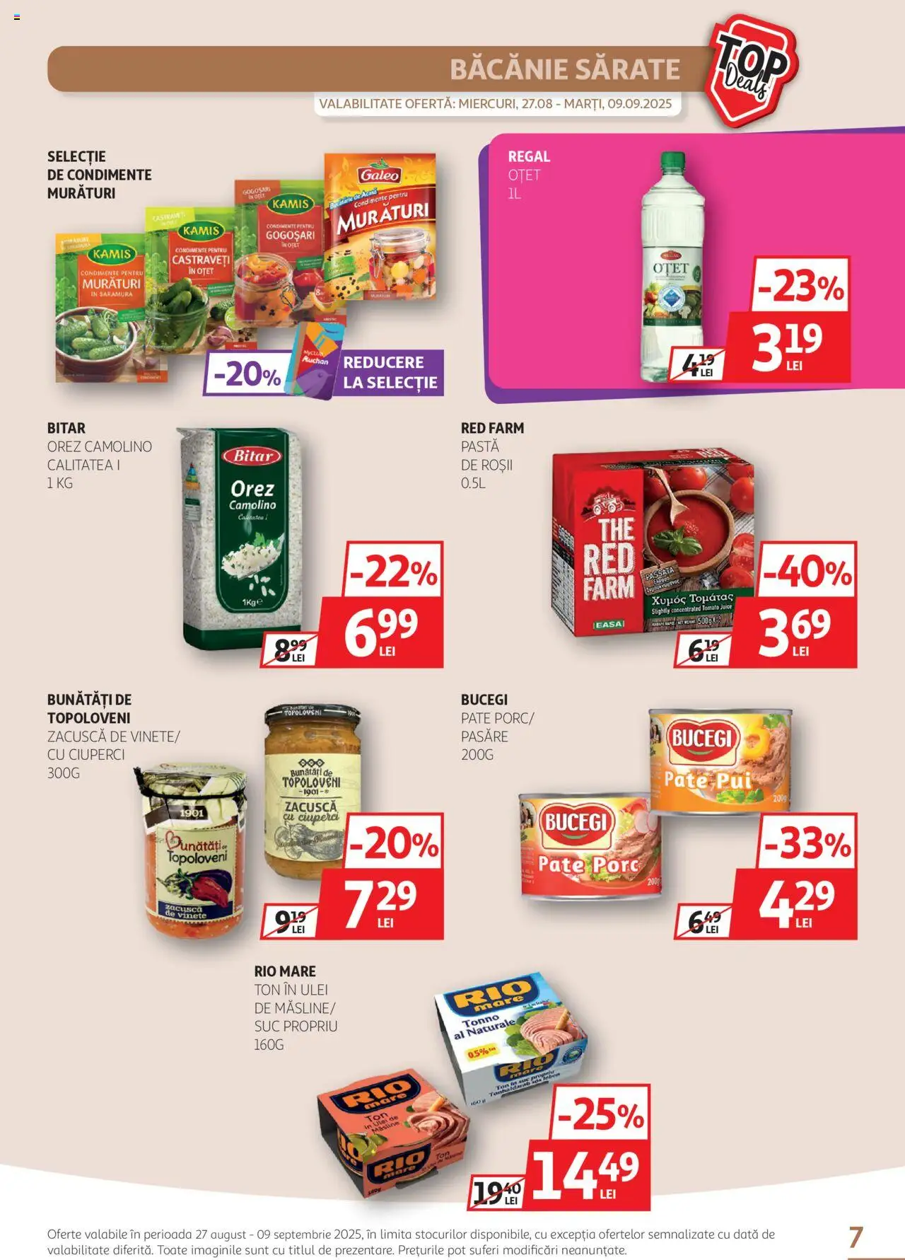 Catalog Auchan 27 August - 8 Septembrie 2025 | Pagina 7 | Produse: Hacıyatmaz Kedi Oyuncağı, Ciuperci, Orez, Zacuscă