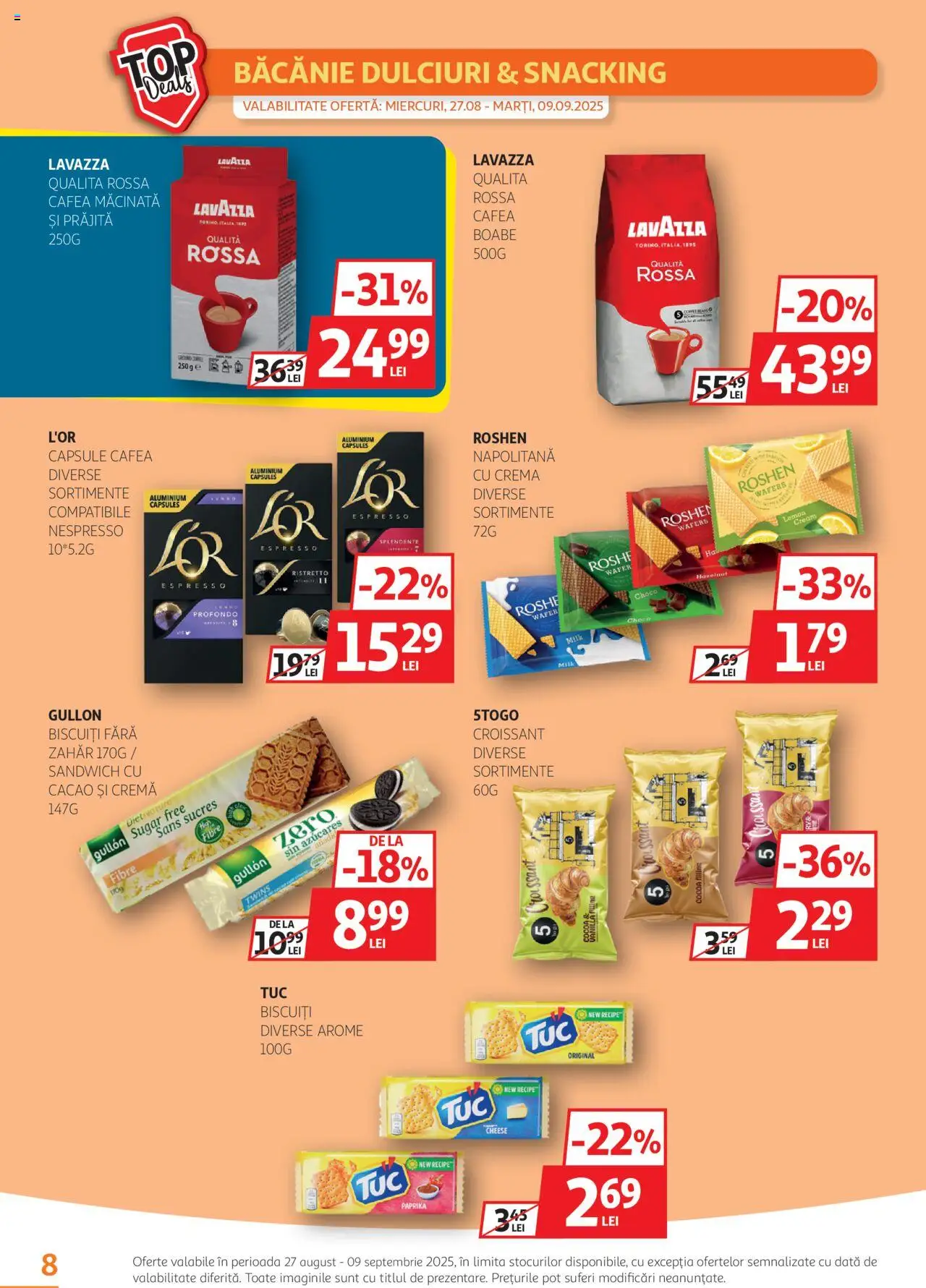 Catalog Auchan 27 August - 8 Septembrie 2025 | Pagina 8 | Produse: Cremă, Cafea, Biscuiți, Zahăr