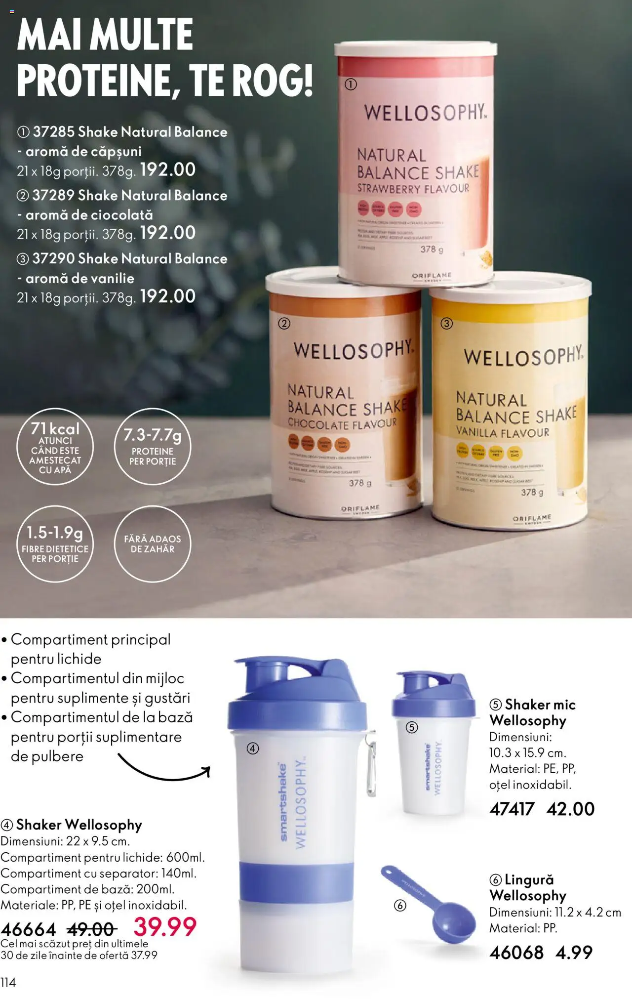 Catalog Oriflame 1 - 20 Octombrie 2025 | Pagina 114 | Produse: Masaüstü kılıfı, Ciocolată, Apă, Shake