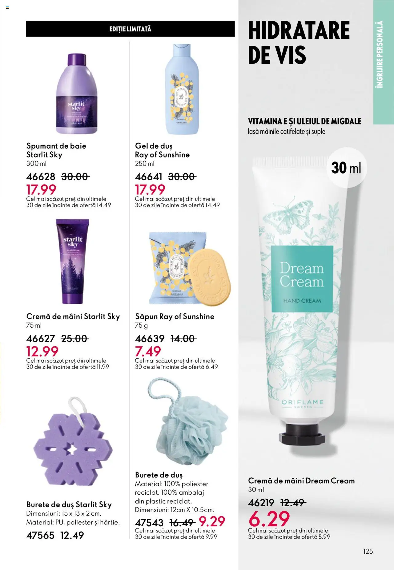 Catalog Oriflame 1 - 20 Octombrie 2025 | Pagina 125 | Produse: Duș, Migdale, Cremă, Săpun