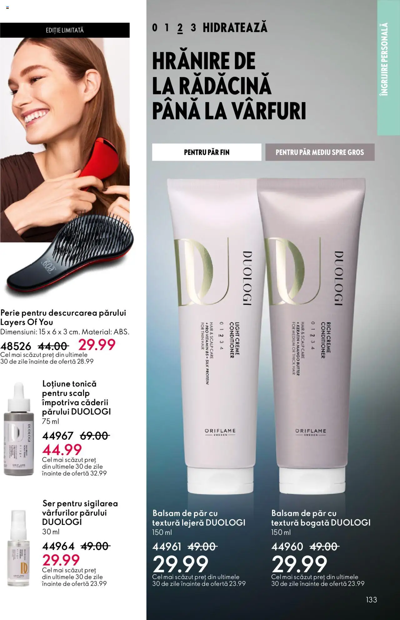 Catalog Oriflame 1 - 20 Octombrie 2025 | Pagina 133 | Produse: Loțiune tonică, Perie, Balsam, Balsam de păr