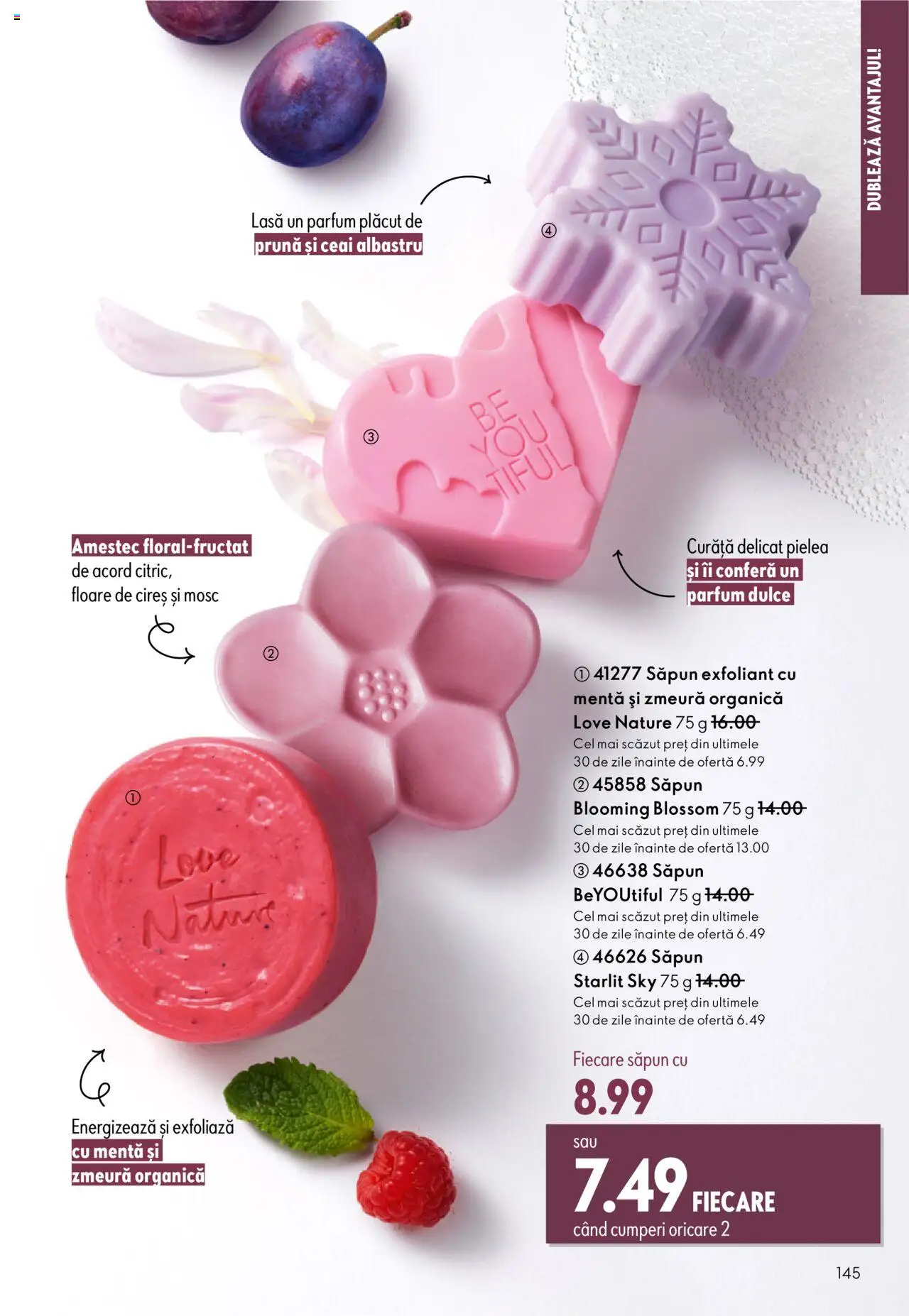Catalog Oriflame 1 - 20 Octombrie 2025 | Pagina 145 | Produse: Zmeură, Exfoliant, Săpun, Ceai