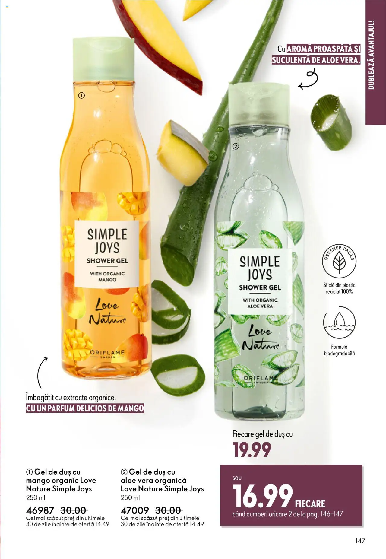 Catalog Oriflame 1 - 20 Octombrie 2025 | Pagina 147 | Produse: Aloe vera, Duș, Parfum, Mango