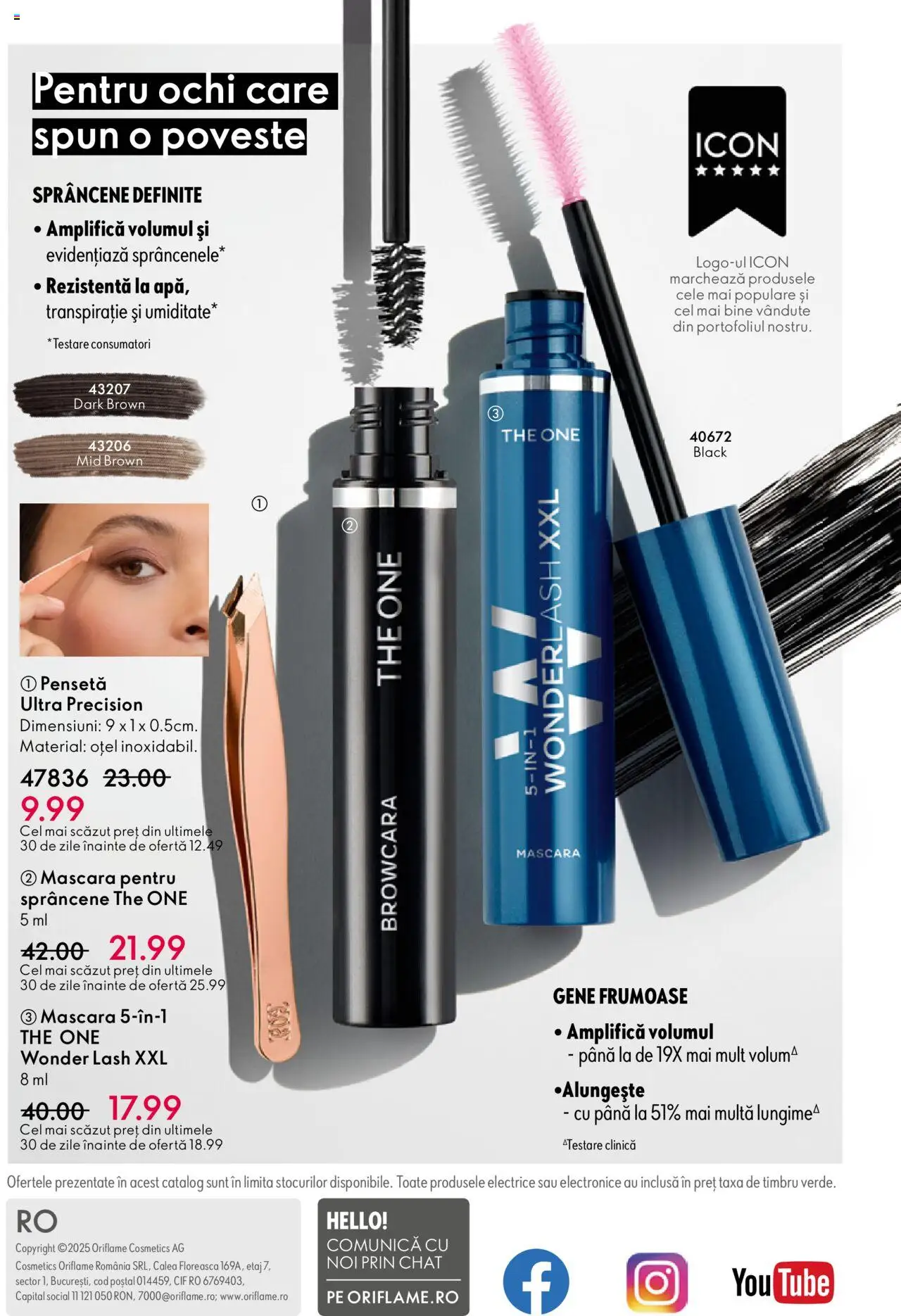 Catalog Oriflame 1 - 20 Octombrie 2025 | Pagina 148 | Produse: Pensetă, Mascara