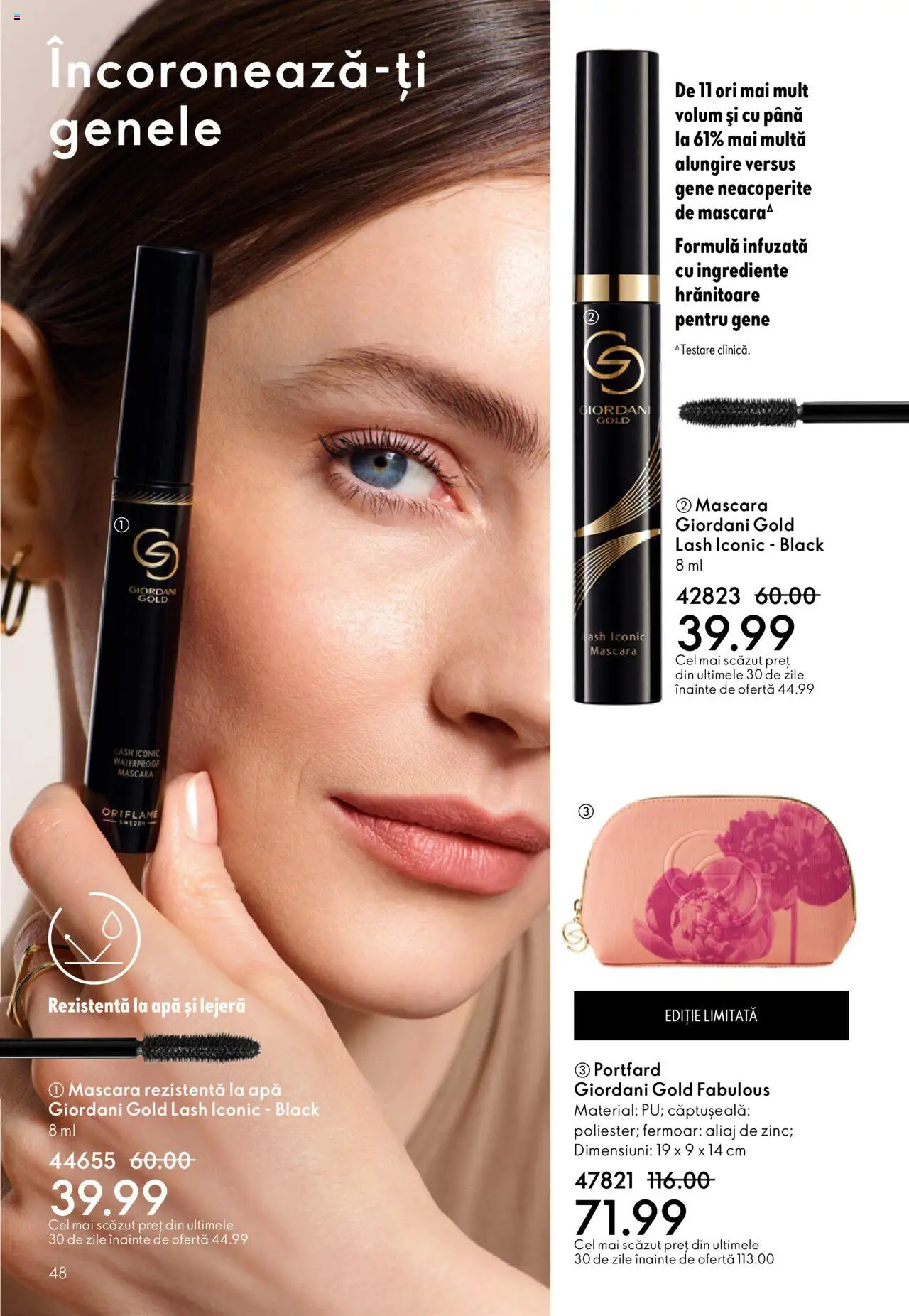 Catalog Oriflame 1 - 20 Octombrie 2025 | Pagina 48 | Produse: Portfard, Mascara, Apă