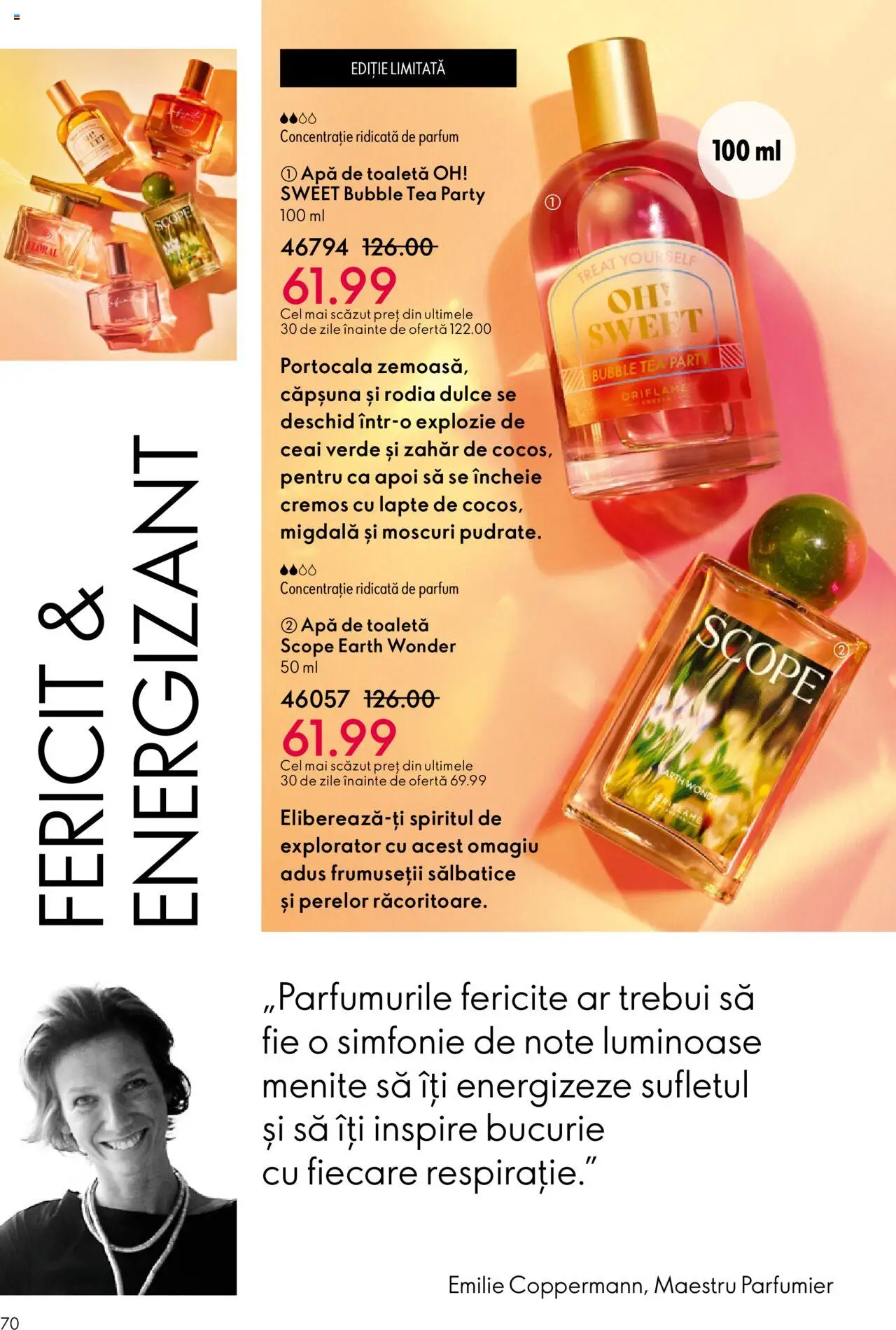 Catalog Oriflame 1 - 20 Octombrie 2025 | Pagina 70 | Produse: Toaletă, Apă de toaletă, Lapte, Apă