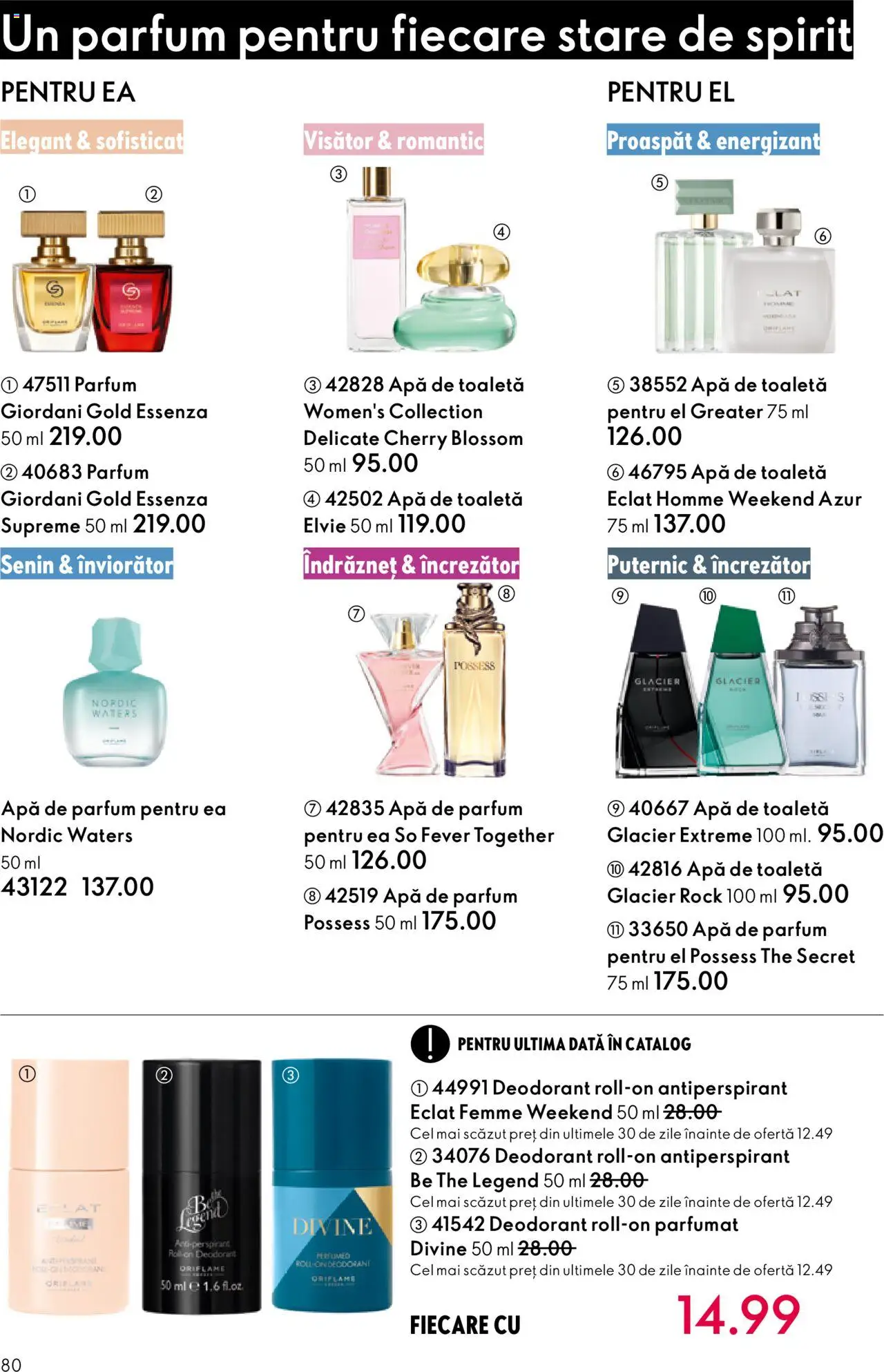 Catalog Oriflame 1 - 20 Octombrie 2025 | Pagina 80 | Produse: Apă de parfum, Toaletă, Parfum, Apă