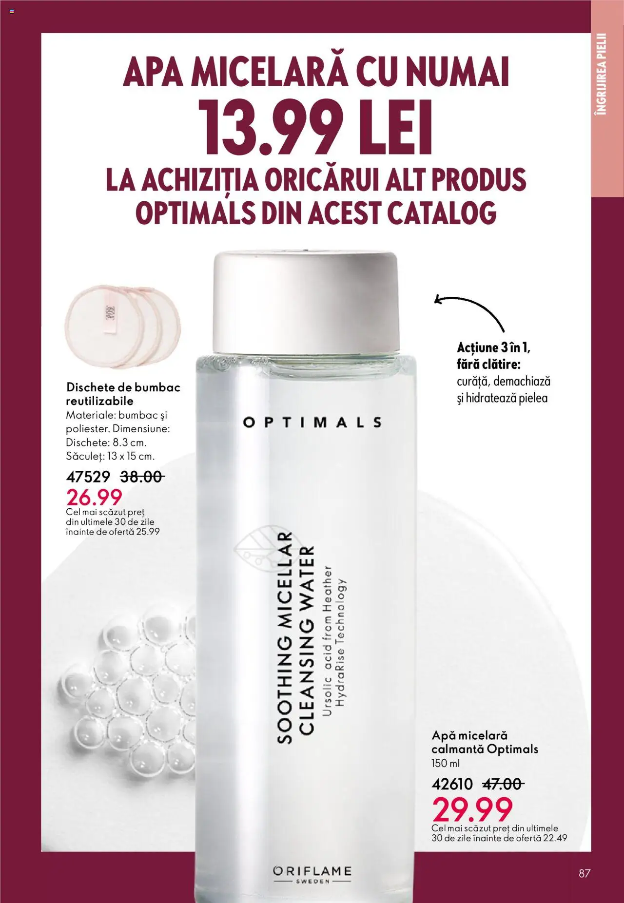 Catalog Oriflame 1 - 20 Octombrie 2025 | Pagina 87 | Produse: Apă micelară, Apă